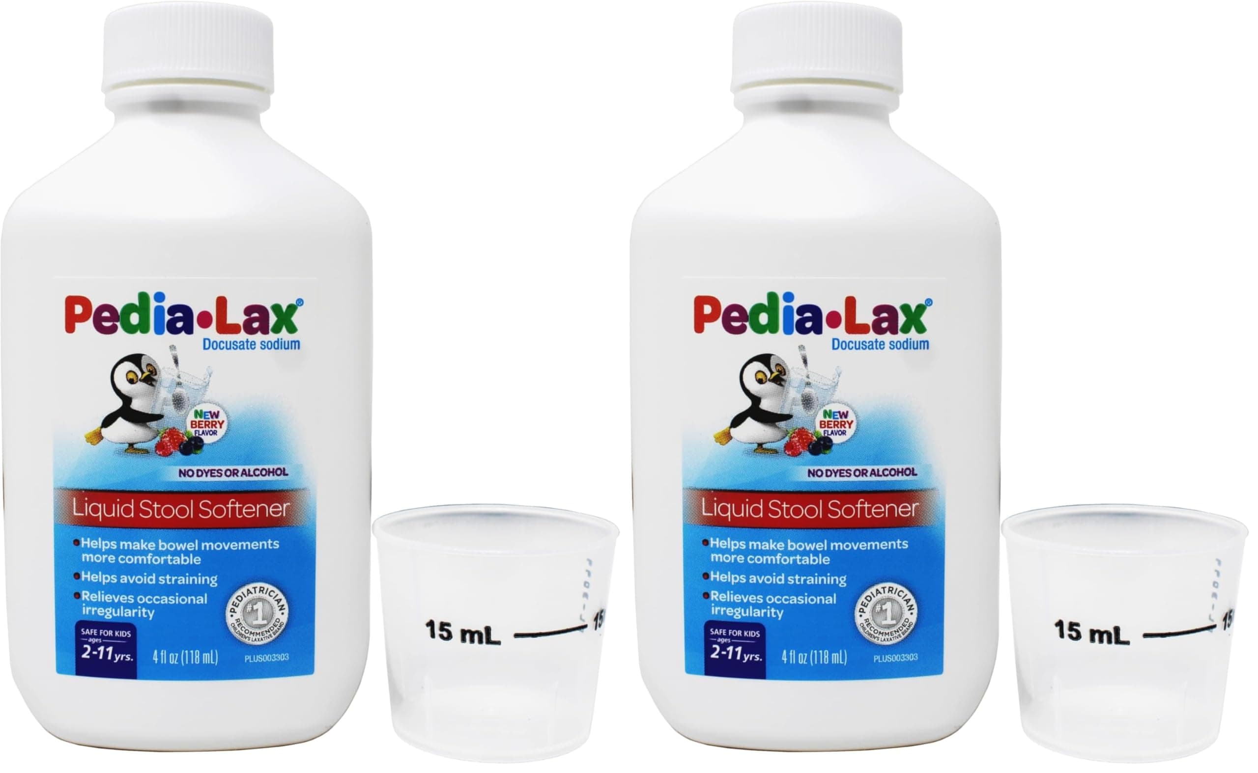 Pedia Lax Liquid Stool Softener, Fruit Punch, 4 oz (Pack of 2)