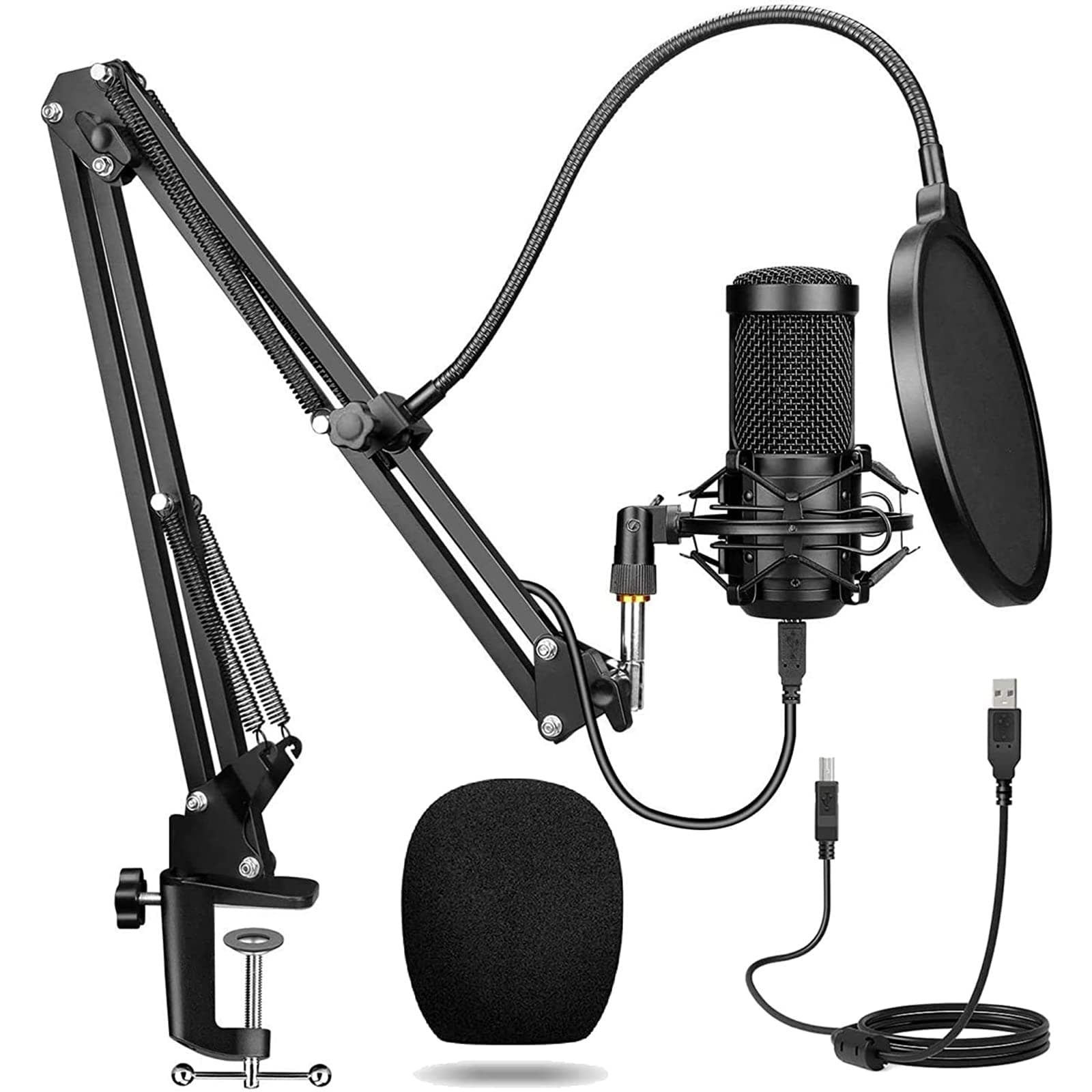 Enocos USB Microphone, Studio Cardioid Condenser Microphone Kit for Gaming, Streaming, Podcasting, YouTube, Recording