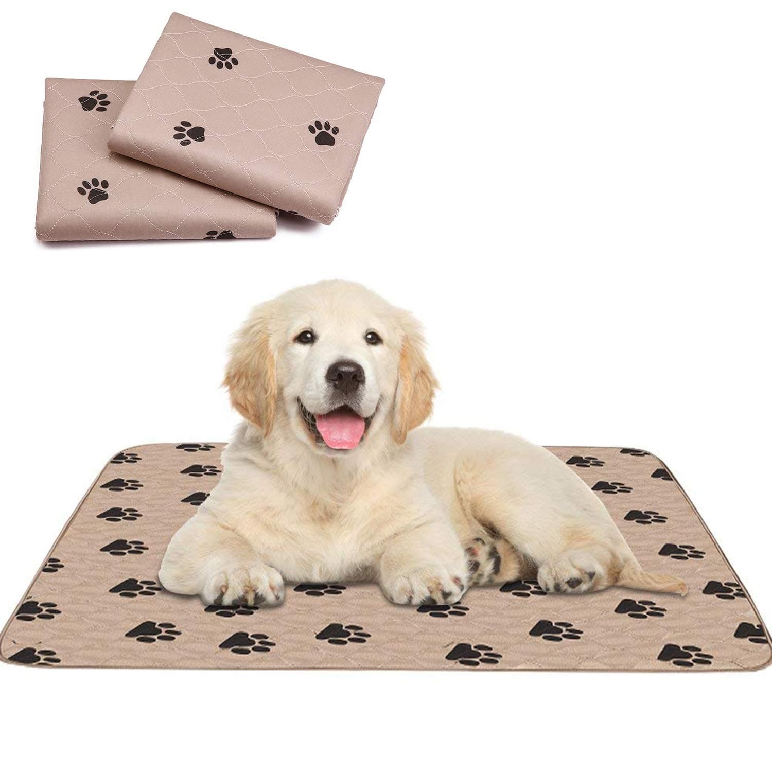 Washable Puppy Training Pad (80 x 90 cm) - 2 Pack Dog Pads Reusable Dog Pet Pee Mats Super Absorbing Waterproof Pet Training and Travel Pads Extra Large (Brown)