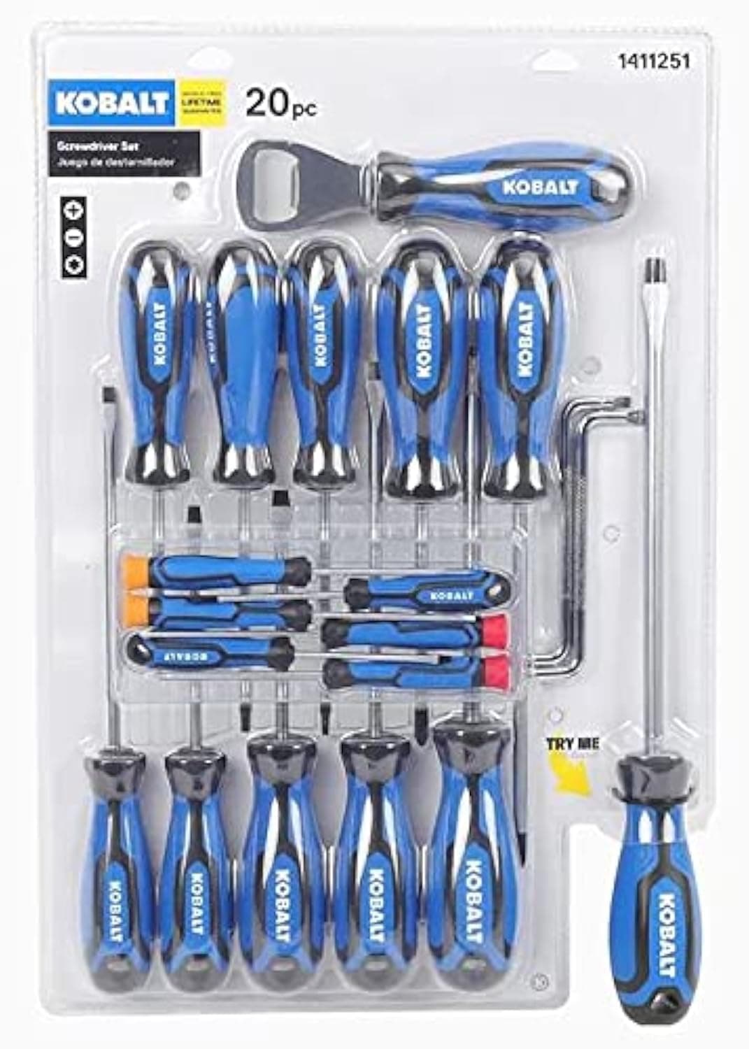 Screwdrivers 20-Piece Plastic Handle Magnetic Screwdriver Set