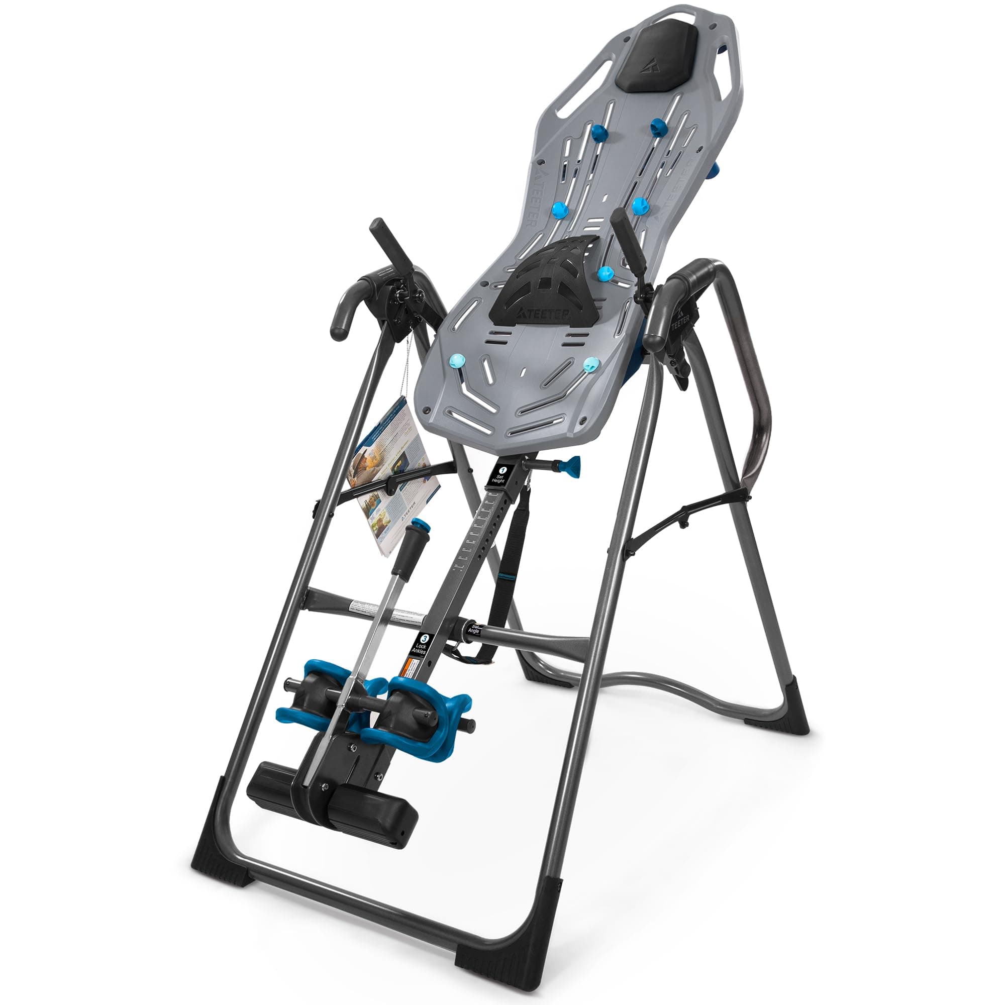 Teeter FitSpine X3 Inversion Table w/ Accessories for Back Pain Relief, Deluxe Easy-Reach Ankle Lock, FDA Registered, UL Safety Certified, 300 lb Capacity, Designed & Patented in USA