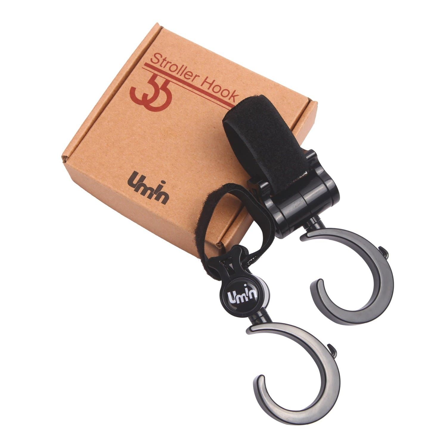 Umin Stroller Hook,2 Pack of Multi Purpose Hooks,Universal Fit for All Strollers, Great Stroller Accessory for Mommy when Jogging, Walking or Shopping