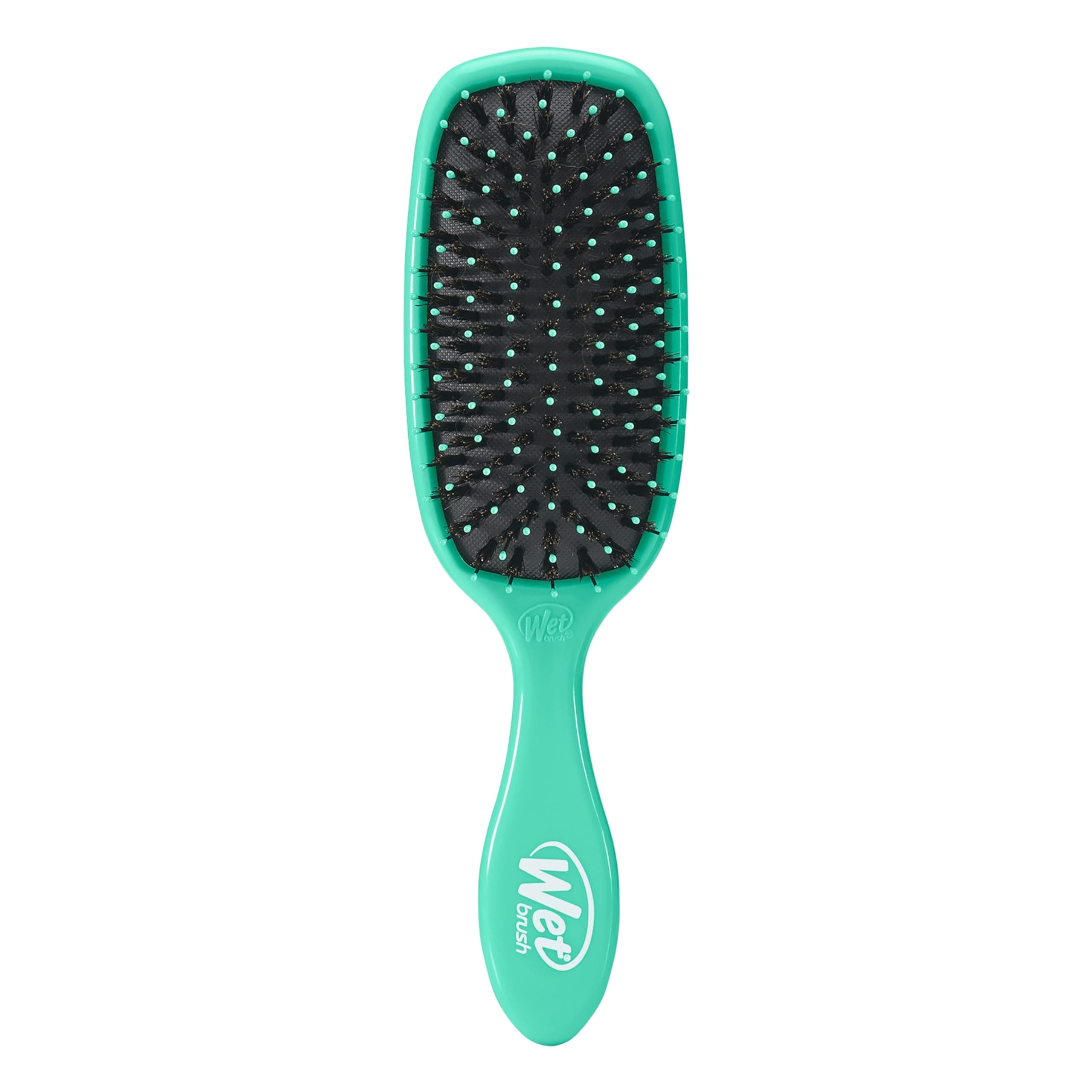 Shine Enhancer, Aqua, Natural Boar Bristles with Ultra-Soft IntelliFlex Technology, Leaves Hair Shiny and Smooth, Detangling Brush for All Hair Types, For Women, Men, Wet & Dry Styling
