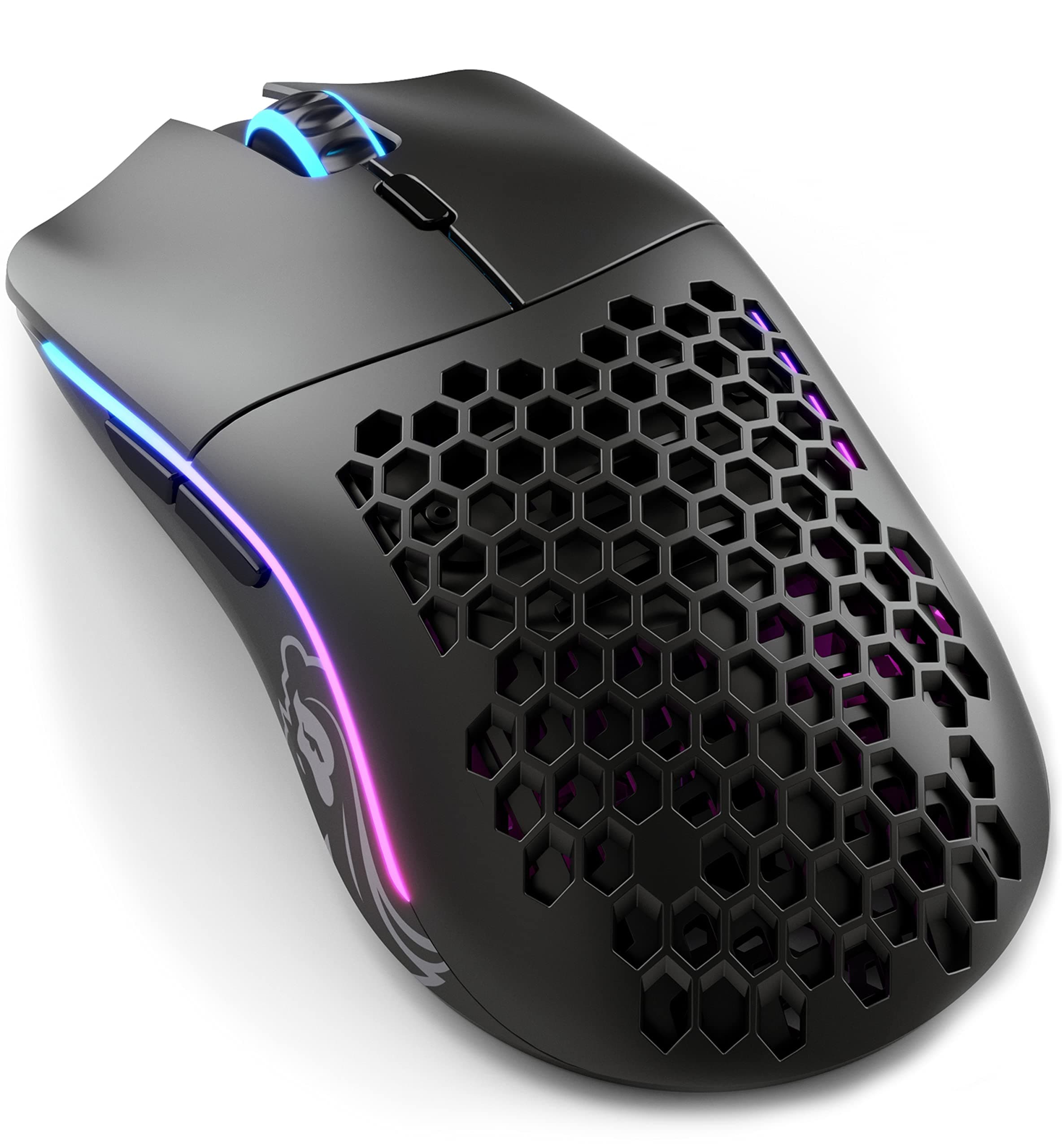Glorious Black Gaming Mouse Wireless - Model O Minus Gaming Wireless Mouse - RGB Mouse 65 g Ultralight Mouse - Wireless Honeycomb Mouse - PC Mouse (Matte Black Mouse)