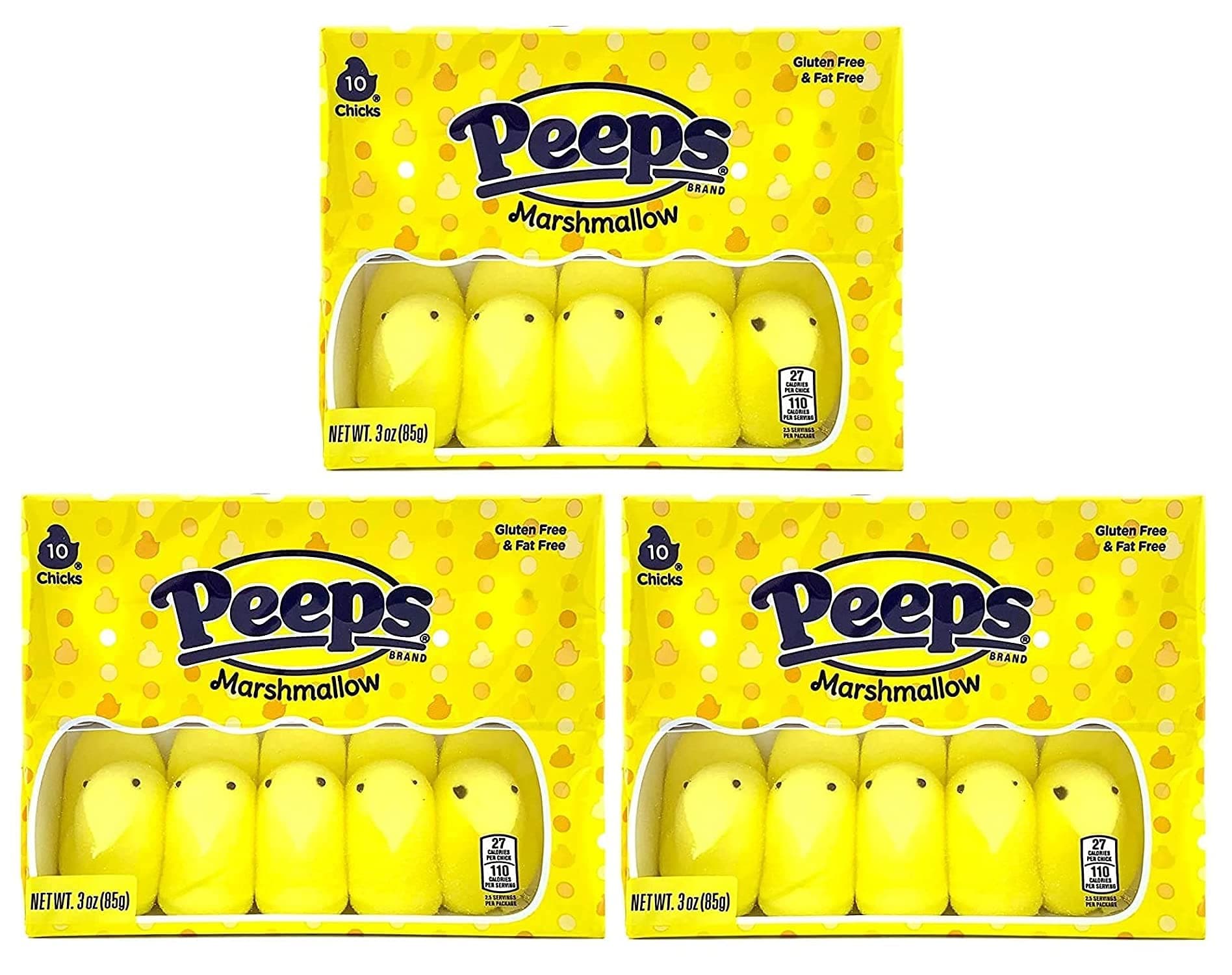 Peeps Yellow Marshmallow Chicks Easter Candy (Pack of 3)