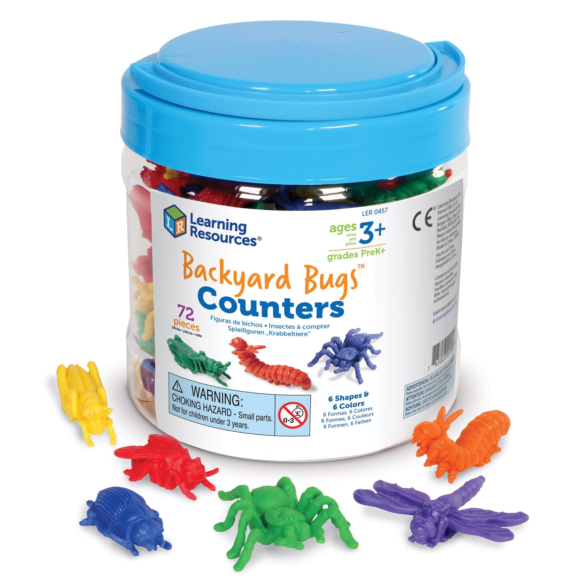 Backyard Bugs Counters - 72 Pieces, Ages 3+ Counting and Sorting Toys for Toddlers, Preschool Learning Toys