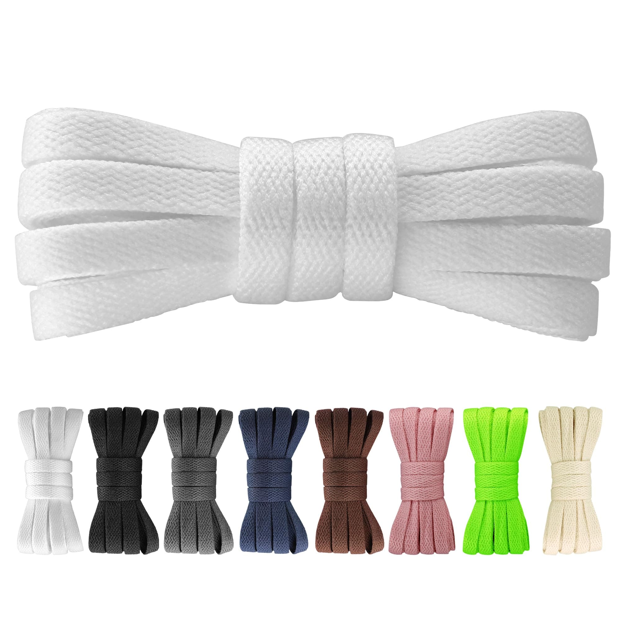 Yusimu 3 Pairs White Flat Trainer Laces