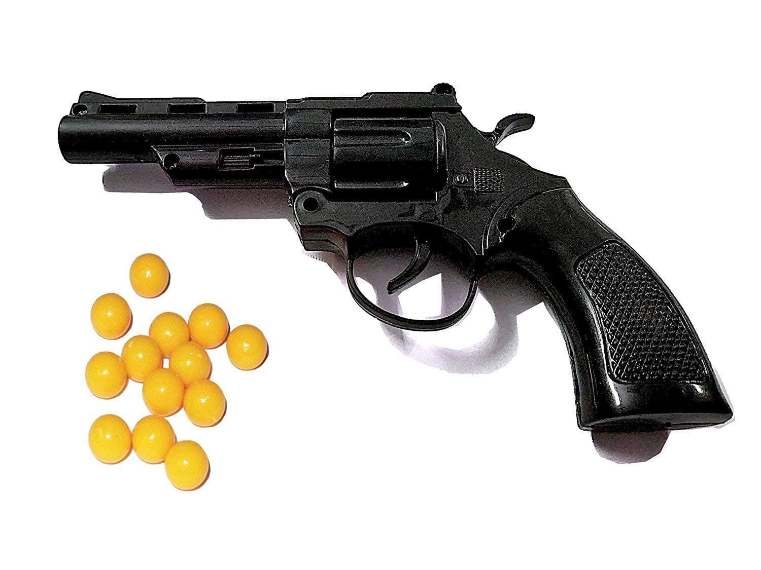 flow ki 2 pcs mini toy gun with 40 pcs high grade 6mm plastic bb bullets (barrel)-Black