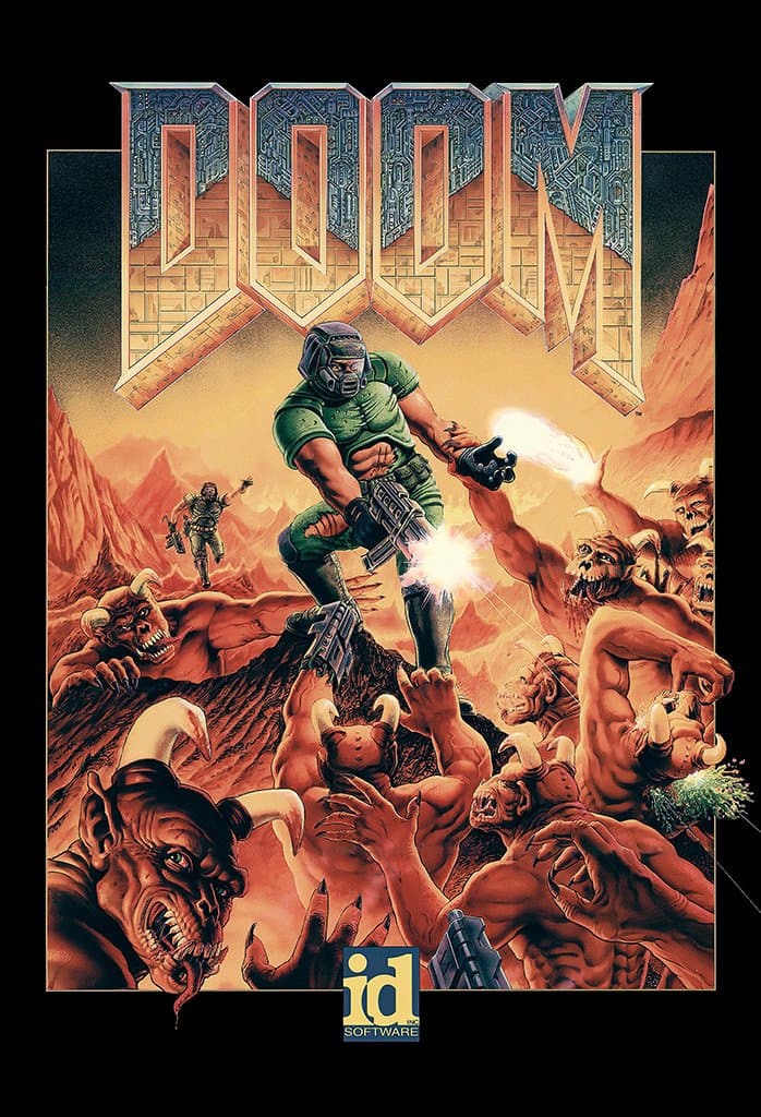 "Doom" Game Poster (1993, id Software) [A2 Size 42.0 x 59.4 cm, 16.53 x 23.39 inches]