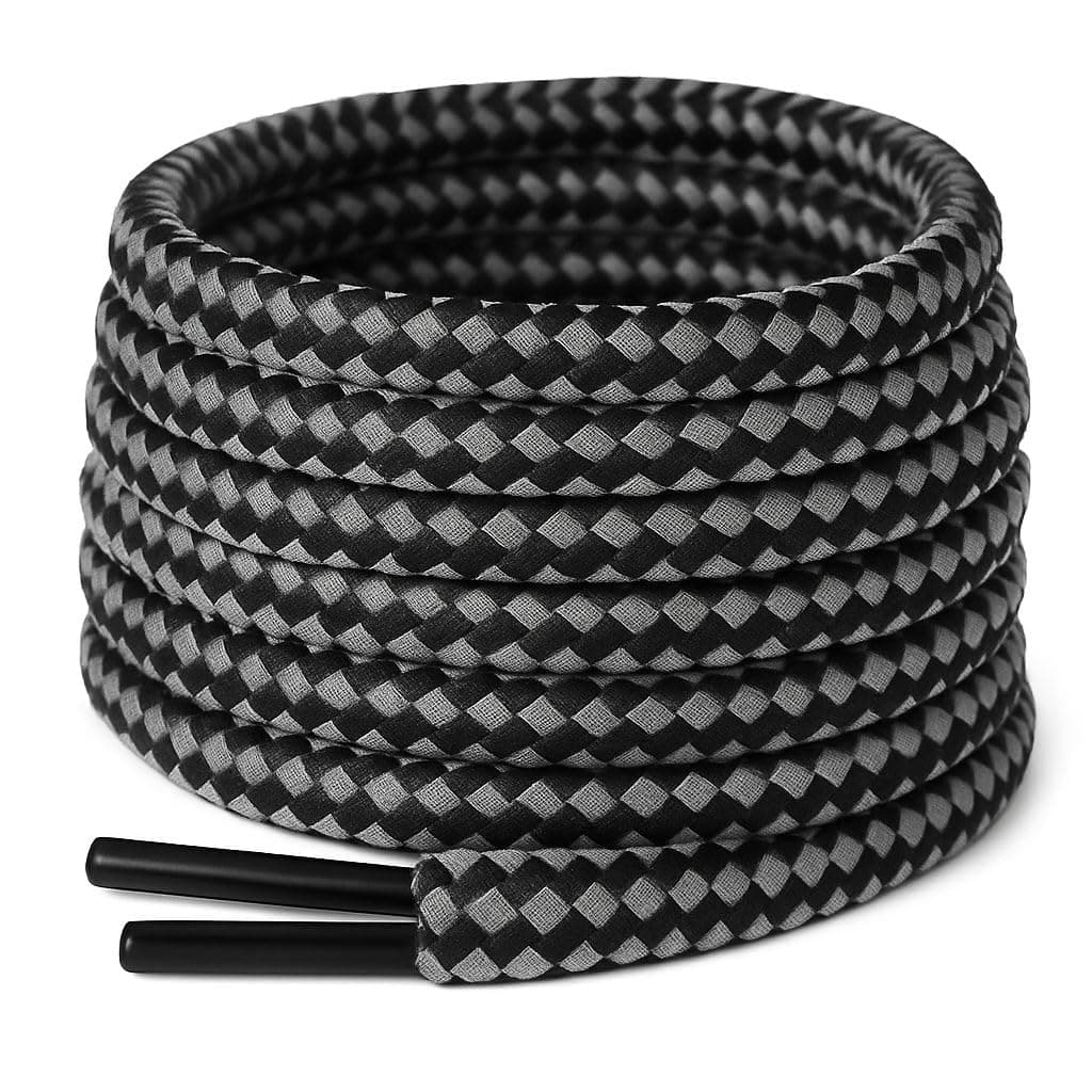 5mm Round Strong Heavy Duty Hard Wearing Durable Boot Laces Shoelaces for work boots, Steel Toe Cap Boots, Walking Boots, Hiking Boots,