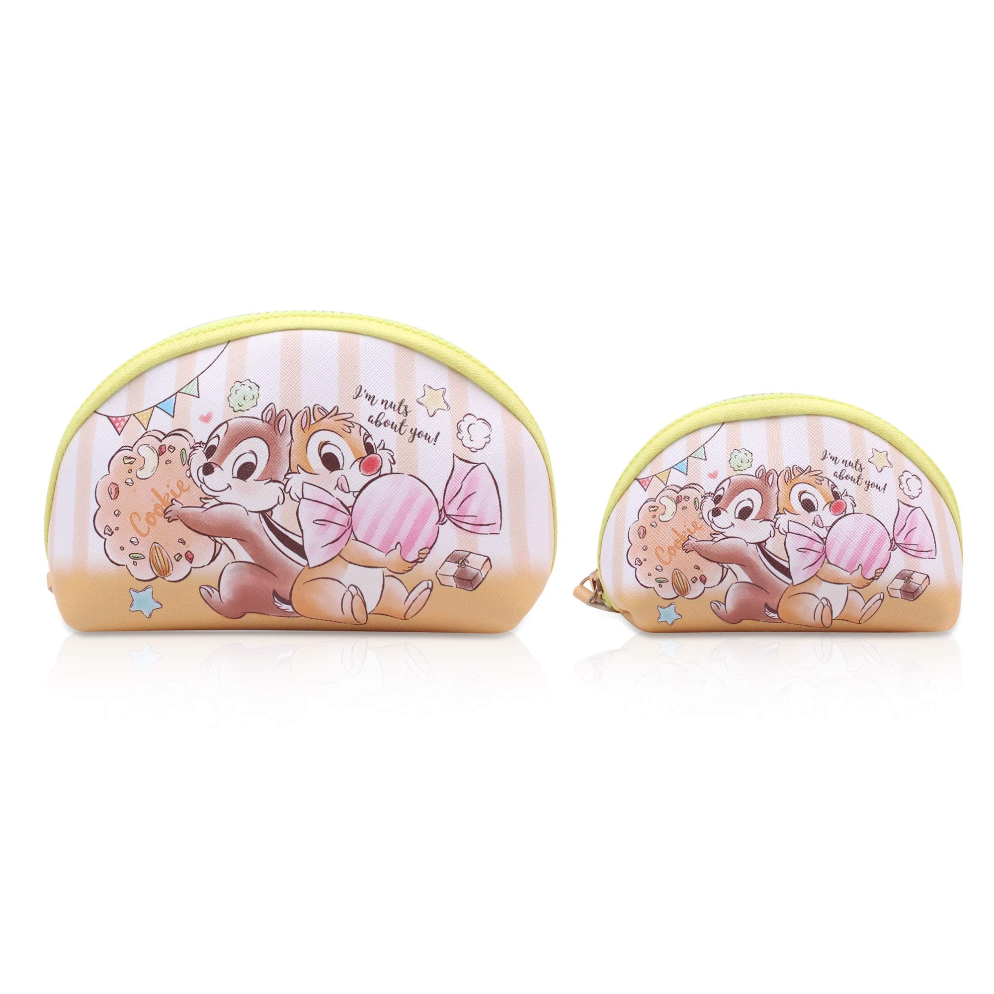 Finex 2 pcs Set PU Leather ONE Cosmetic Bag Make up Organizer + ONE Coin Purse with Straps, Multi CD, Cartoon