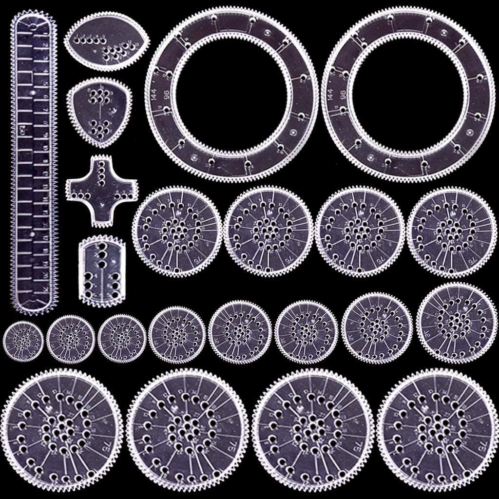 Uoeo 22 Pack Creative Spirograph Drawing Set, Spirograph Deluxe Kit Ideal Creativity Art Promoting Development Set for Kids