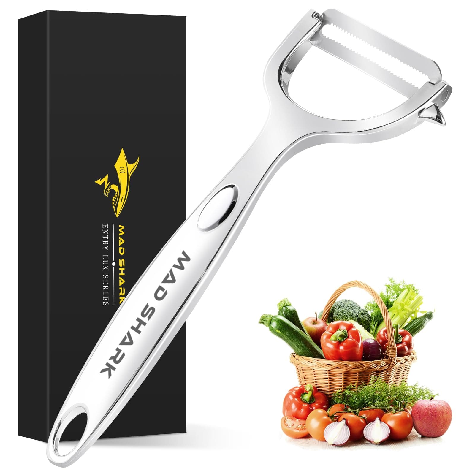 - Ultra Sharp Vegetable Peelers for Kitchen 10 Years No Rust Stainless Steel Serrated Potato Peeler Easy to Use Y Peeler with Durable Non-Slip Ergonomic Grips for Carrots, Fruits, Veggie
