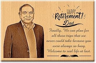 Incredible Gifts India Retirement Gift for Father (6 X 4 inches) Rectangular, Wood, Brown, Tabletop, 6x4