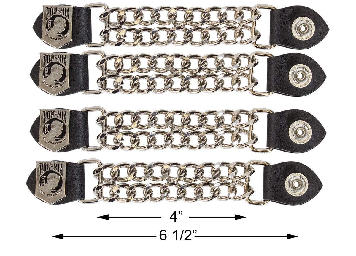 Motorcycle POW/MIA Double Button Chain Vest Extender （4 pcs per set）