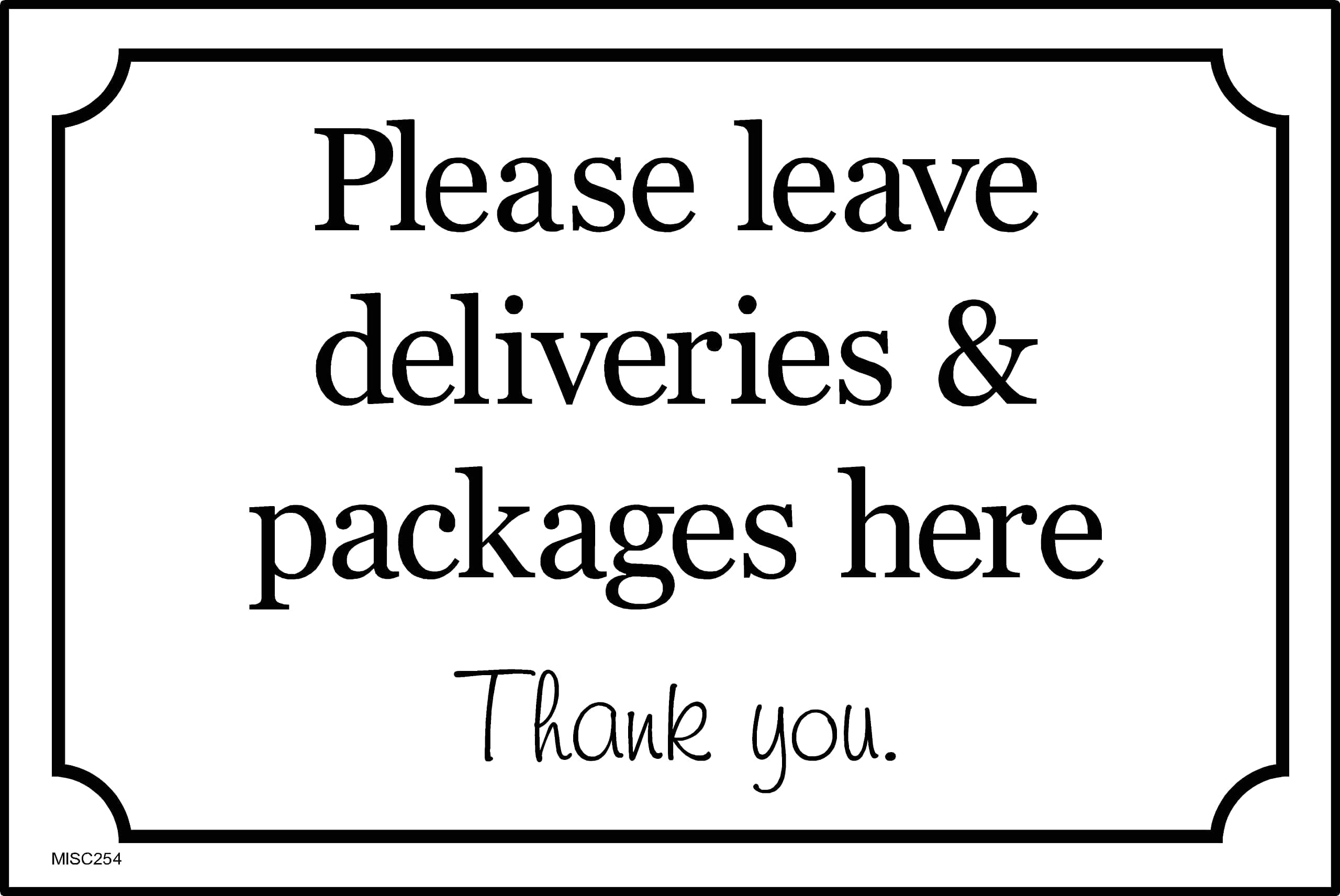 Please leave parcels and packages here Sign, Courier, Postman, Delivery Driver Notice Self Adhesive Sticker A4-200x300mm (MISC254)