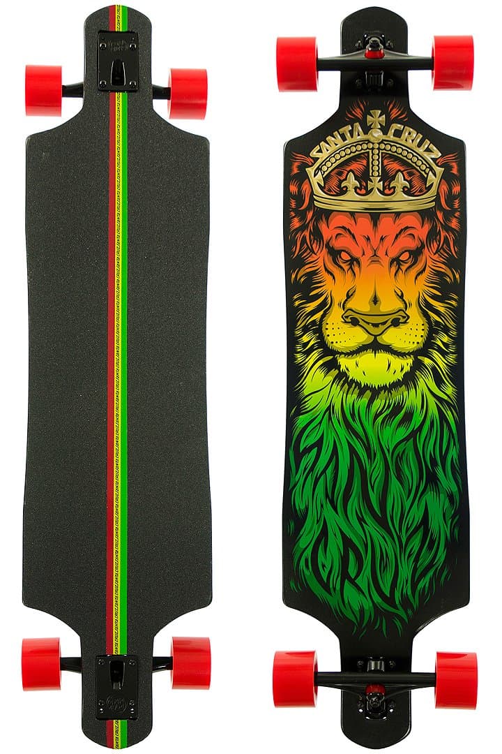 Santa Cruz Lion God Rasta Drop Thru Cruzer Freeride Longboard Deck Complete 40"