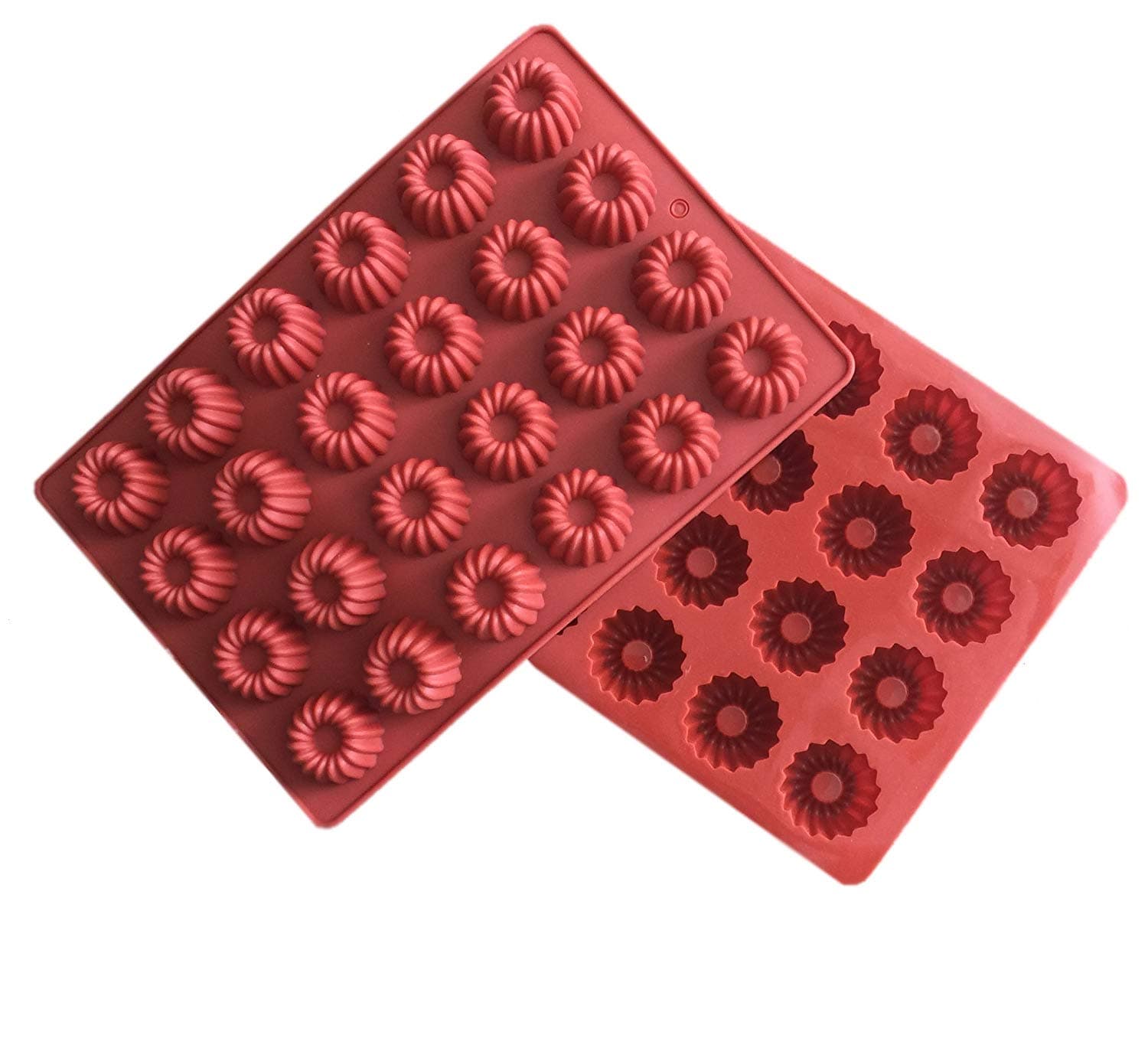 2 x Pack Fancy Bundt Cake Donuts Silicone Baking Pan flexible Mold Ice Tray Cookie (Ships From USA)