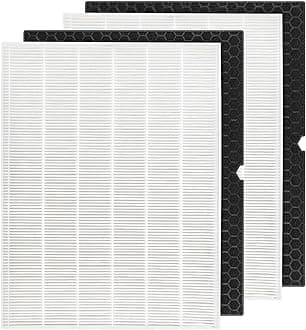 isinlive HEPA Replacement Filter H 116130 for Winix 5500-2 Air Purifier and Models AM80 - HEPA Filter and Activated Carbon Filter Combo Pack