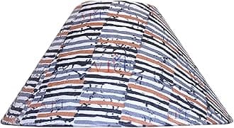 Improvhome 10" Round Plain White Orange Line Lamp Shade for Table