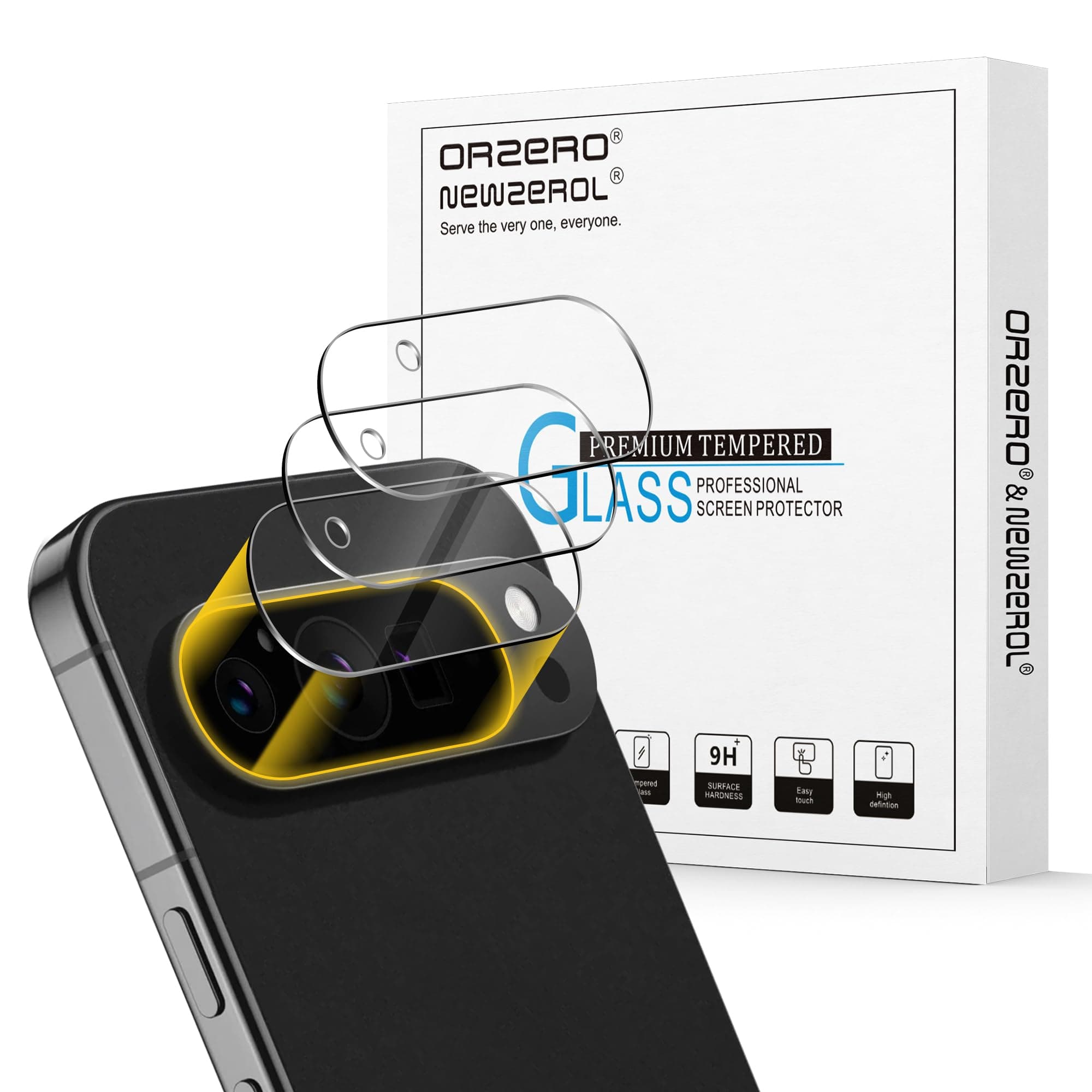 Camera Lens Protector Compatible with Google Pixel 9 Pro XL, Tempered Glass, 9 Hardness High Definition Microphone Cutout, Case Friendly, Anti-Scratch, Bubble Free, 3 Pack