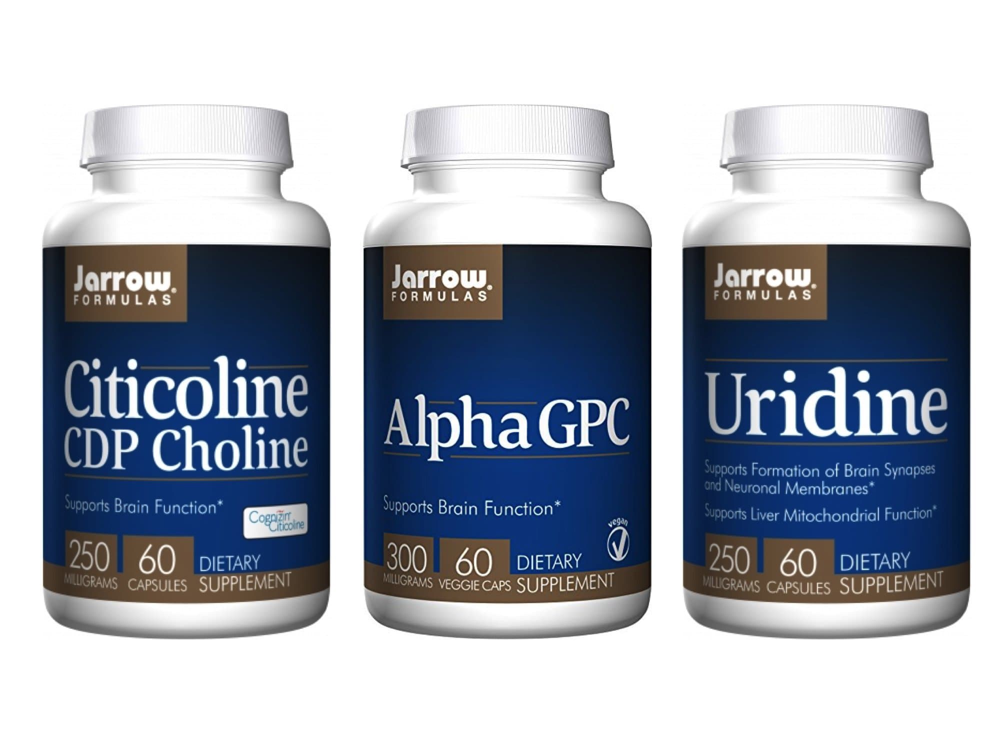 Jarrow Formulas Supplement Bundle (3 Items) – CDP Choline + Alpha GPC + Uridine