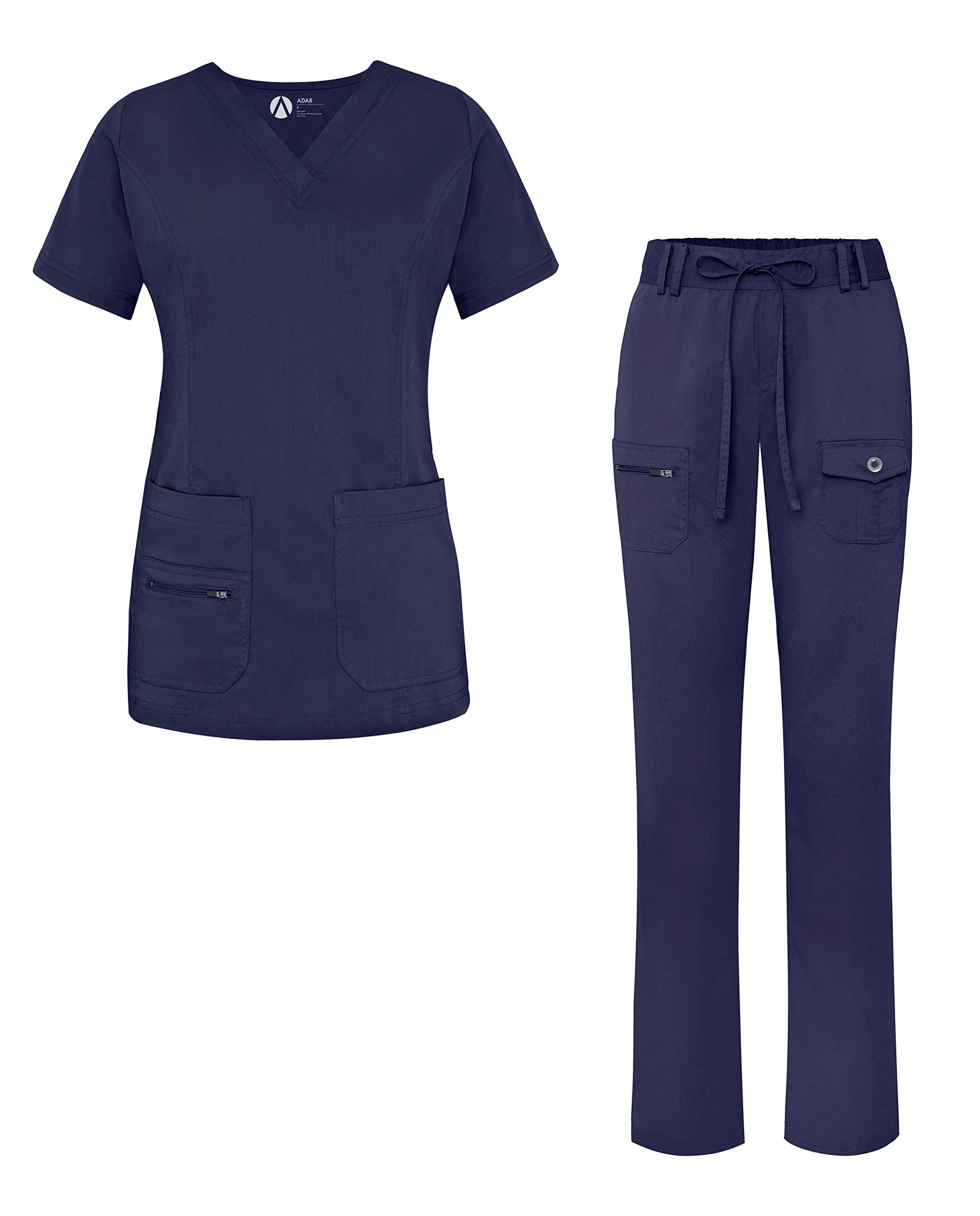 Adar UniformsAdar Pro Breakthrough Plus Scrub Set for Women - Enhanced V-Neck Top & Multi Pocket Pants