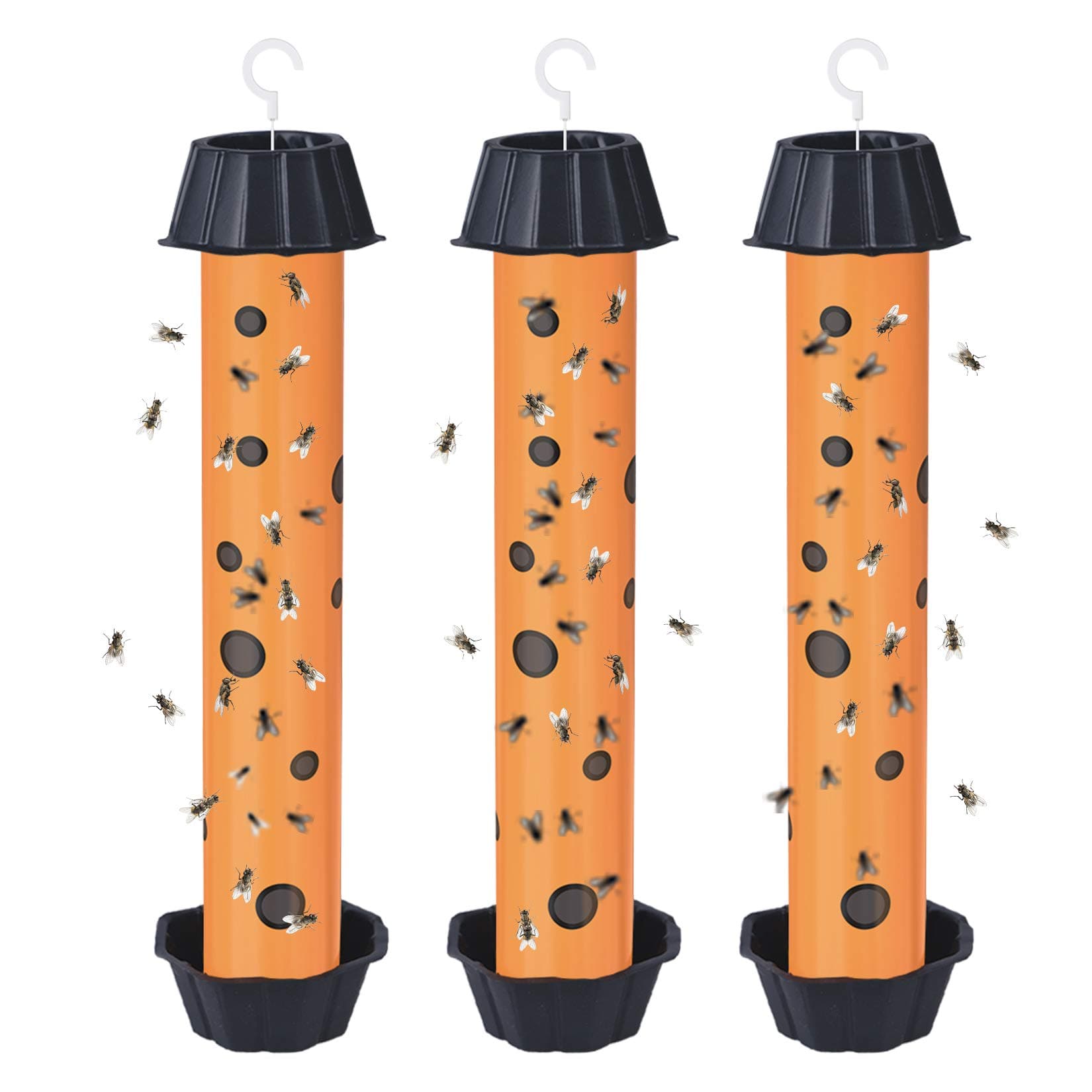 3 Pack Hanging Fruit Fly Trap Sticks, Fly Paper Trap Sticky Fly Catchers Killer with Strong Adhesive, Fly Traps Indoor and Outdoor