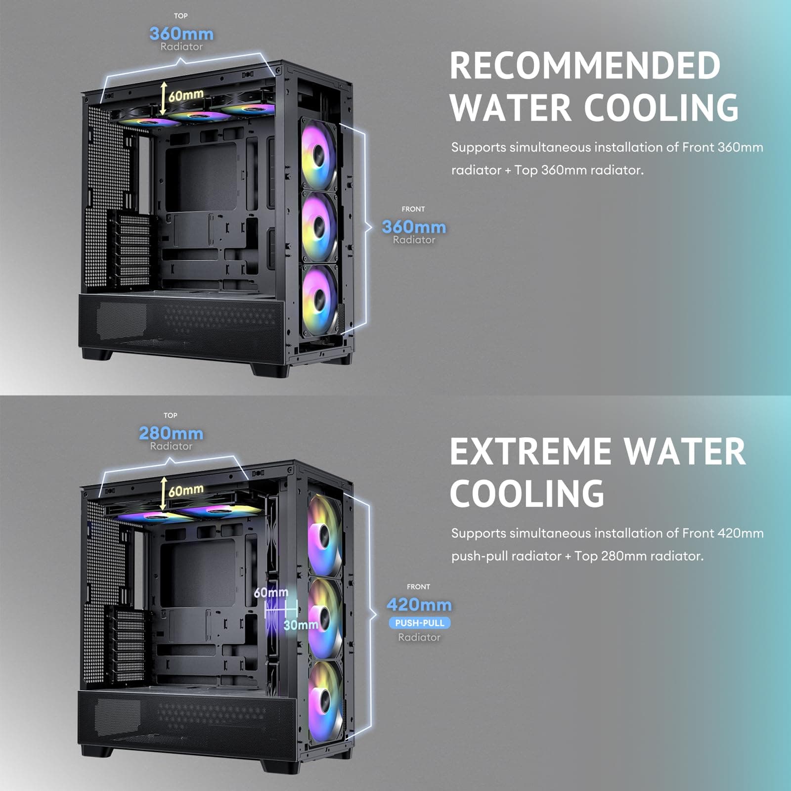 Antec PC Case FLUX Black Walnut Cooling Type Middle Tower PC Case with Strengthened Glass Panel and Wood Antec FLUX BLACK