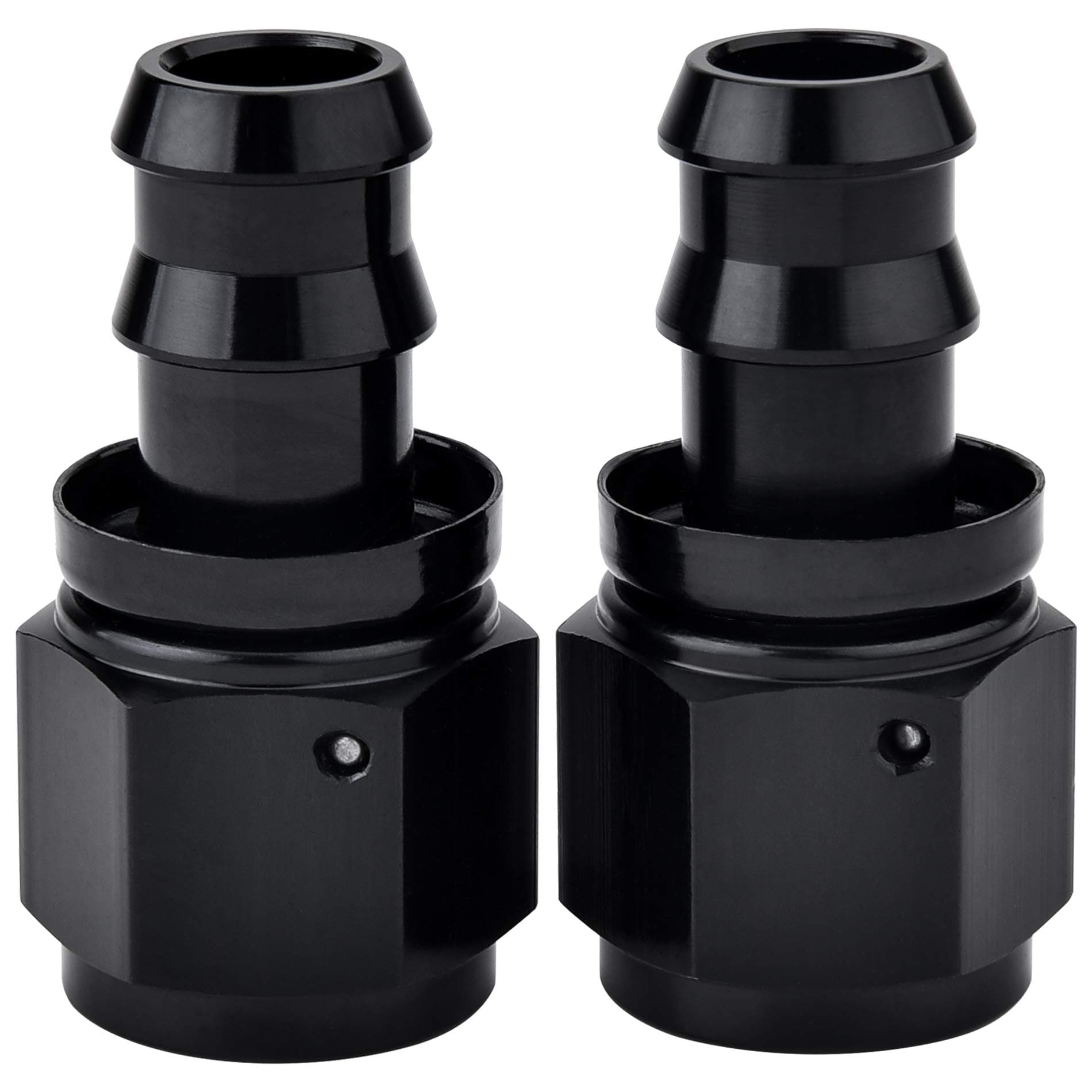 EVIL ENERGY 8AN Straight Push Lock Hose Fitting End Black 2PCS