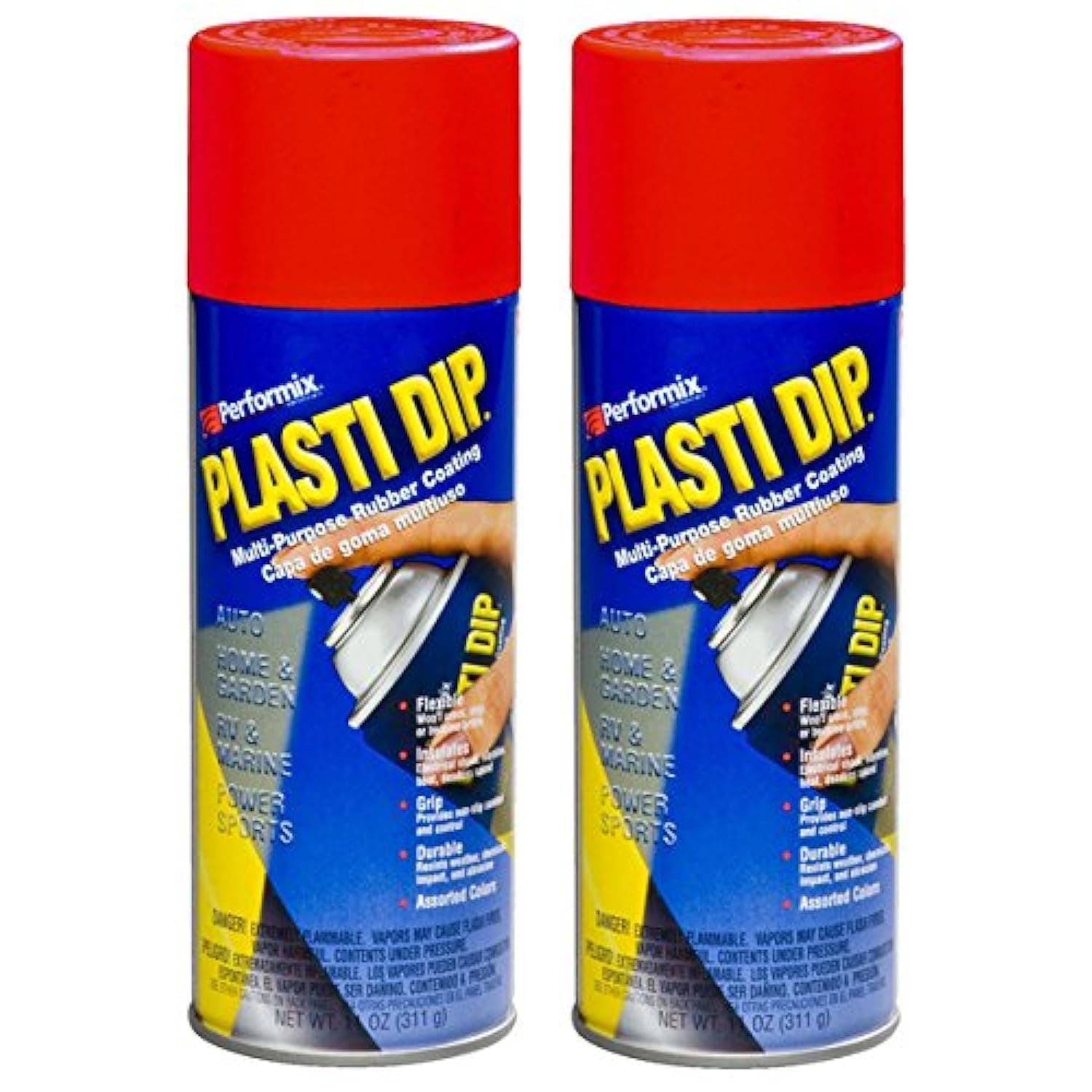 Plasti Dip 2 PACK Mulit-Purpose Rubber Coating Spray RED 11oz Aerosol
