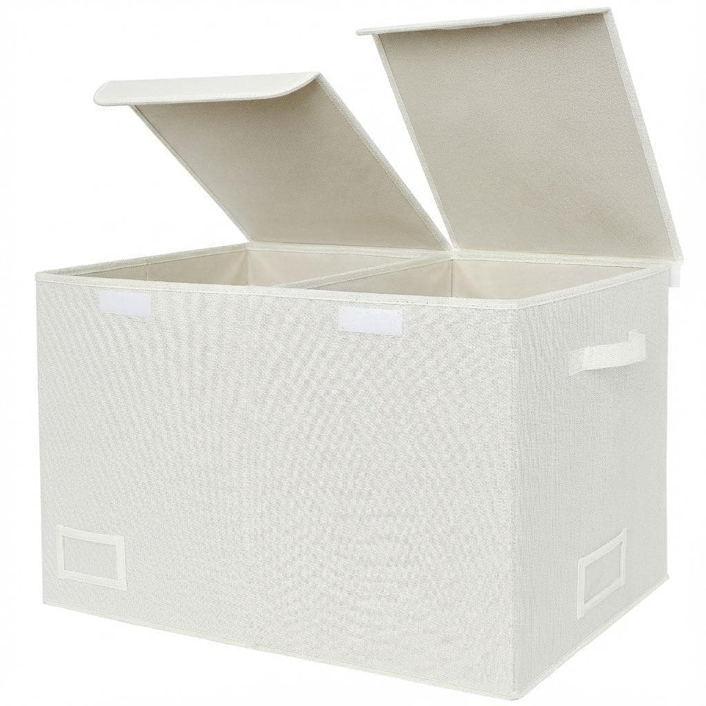 Extra Large Storage Box, Pack of 1 Toy Storage Box, Foldable Boxes with Lid, Toy Baskets for Kids, White Toys Chest for Organising Baby Child's Living Room Toys and Stuff