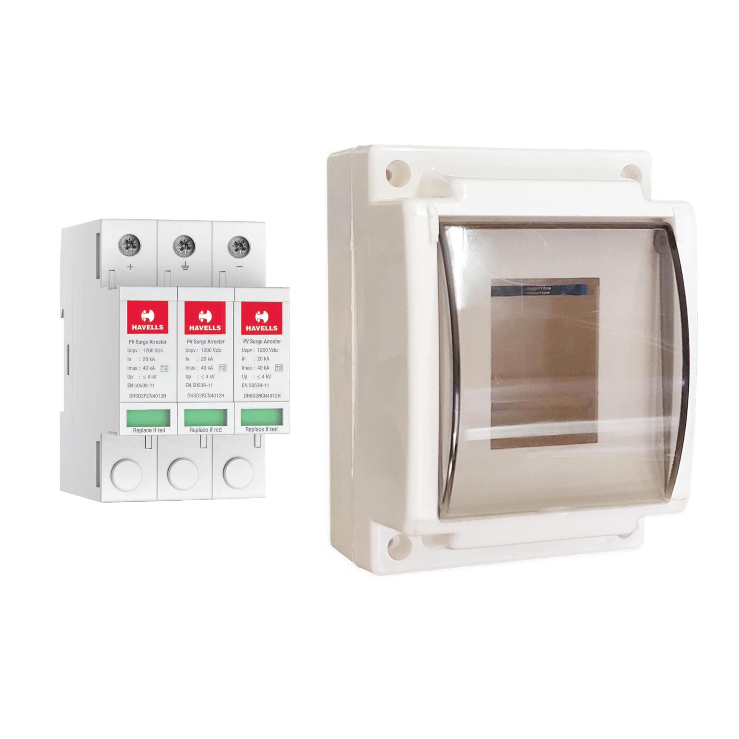 DC Surge Protector 20KA~40KA SPD Lightning Protection Device for Solar Application - (SPD 1200V DC 3P With Mount)