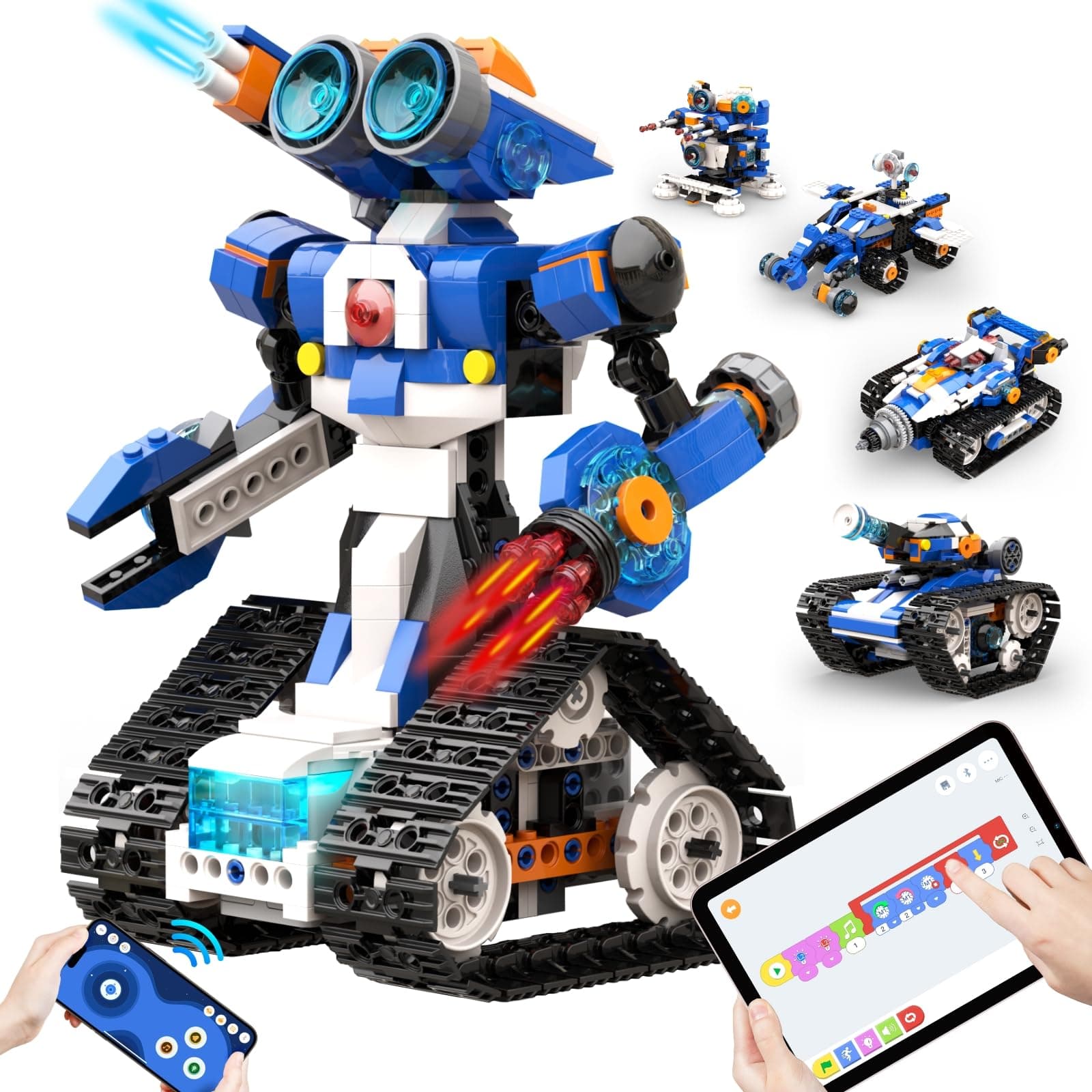 Apitor Robot J, STEM Toys for Kids ages 8-12, Coding Robot for Kids, 6-in-1 Robotic Building Kits, Programmble Boys Toys, Learning & Education Gifts for Boys and Girls 7+ Christmas Birthday