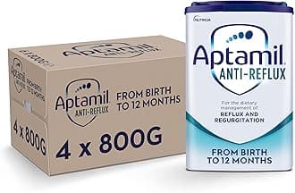 AptamilAnti-Reflux Baby Milk Powder Formula, from Birth, 800g (Pack of 4)