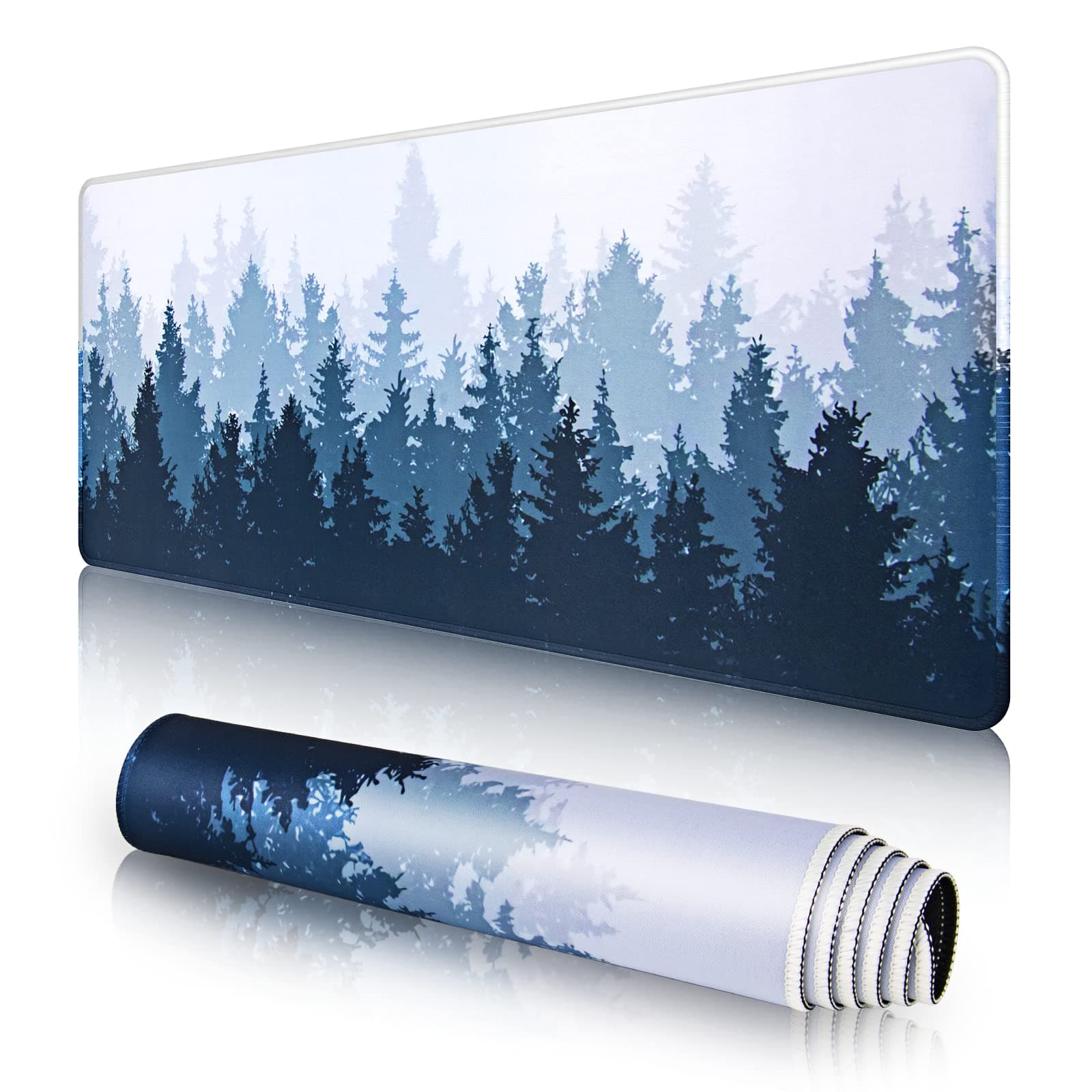 Large Gaming Mouse Pad 31.5 x 11.8 × 0.12 in,with Stitched Edges,Extended Mousepad,Durable Non-Slip Natural Rubber Base,Washable Keyboard Pad,Desk Pad for Gamer,Office & Home