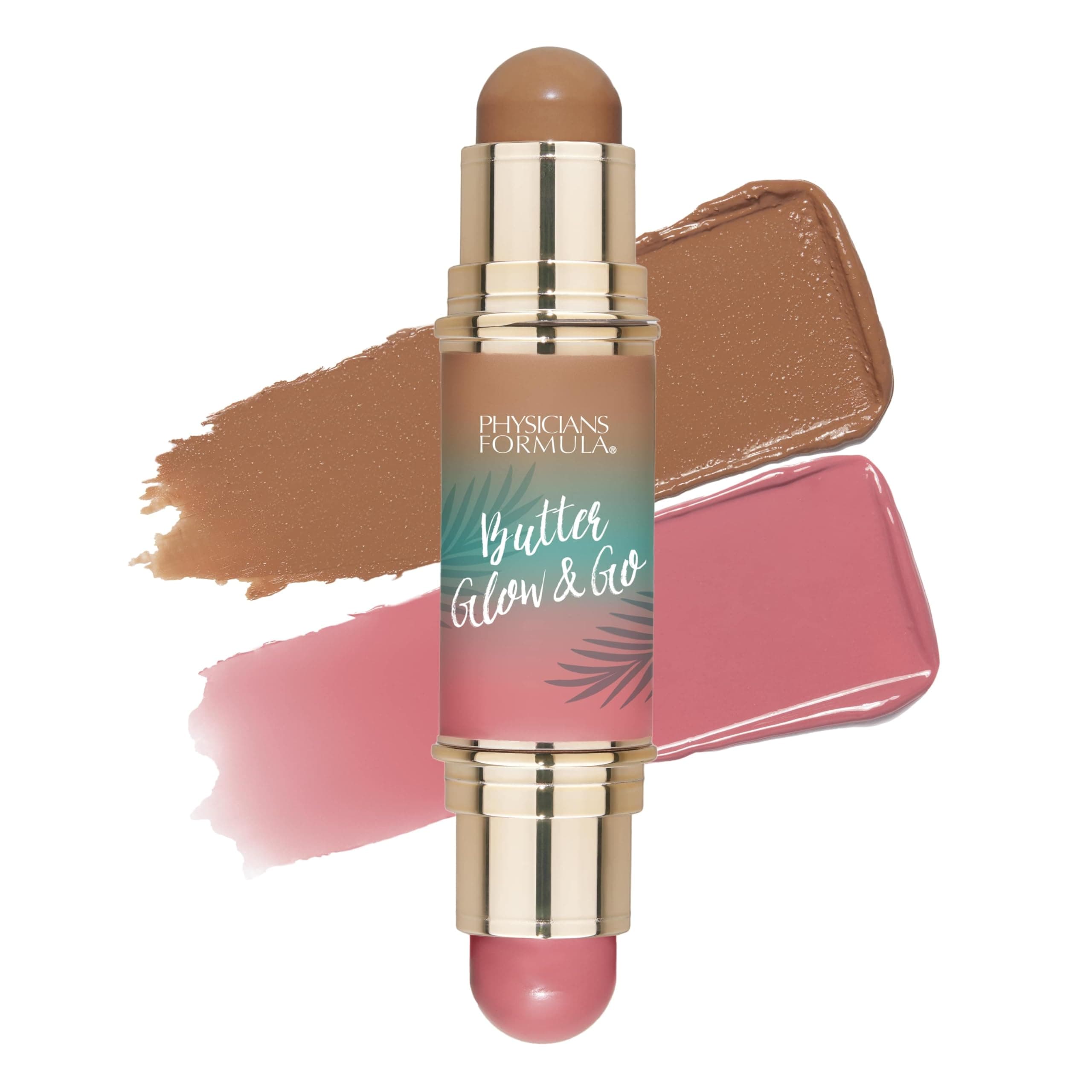 Butter Glow & Go, Dual-Ended Multiuse Makeup Stick for Cheeks, Eyes and Lips, Complementary Shades for Bronzing, Contouring and Blush, Sunkissed Rose