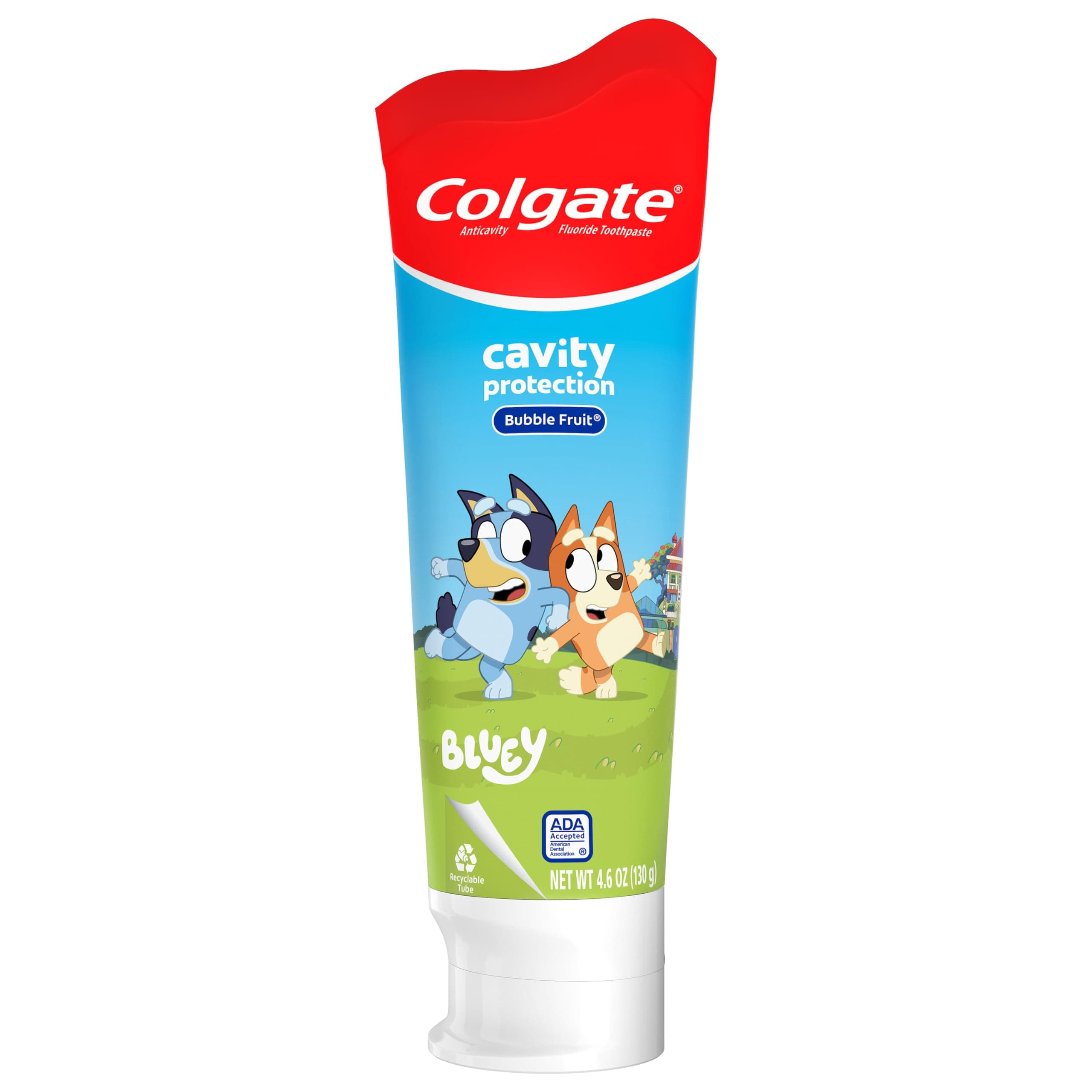 Kids Toothpaste with Fluoride, Anticavity & Cavity Protection Toothpaste, for Ages 2+, Bluey, Mild Bubble Fruit Flavor, 4.6 Ounce