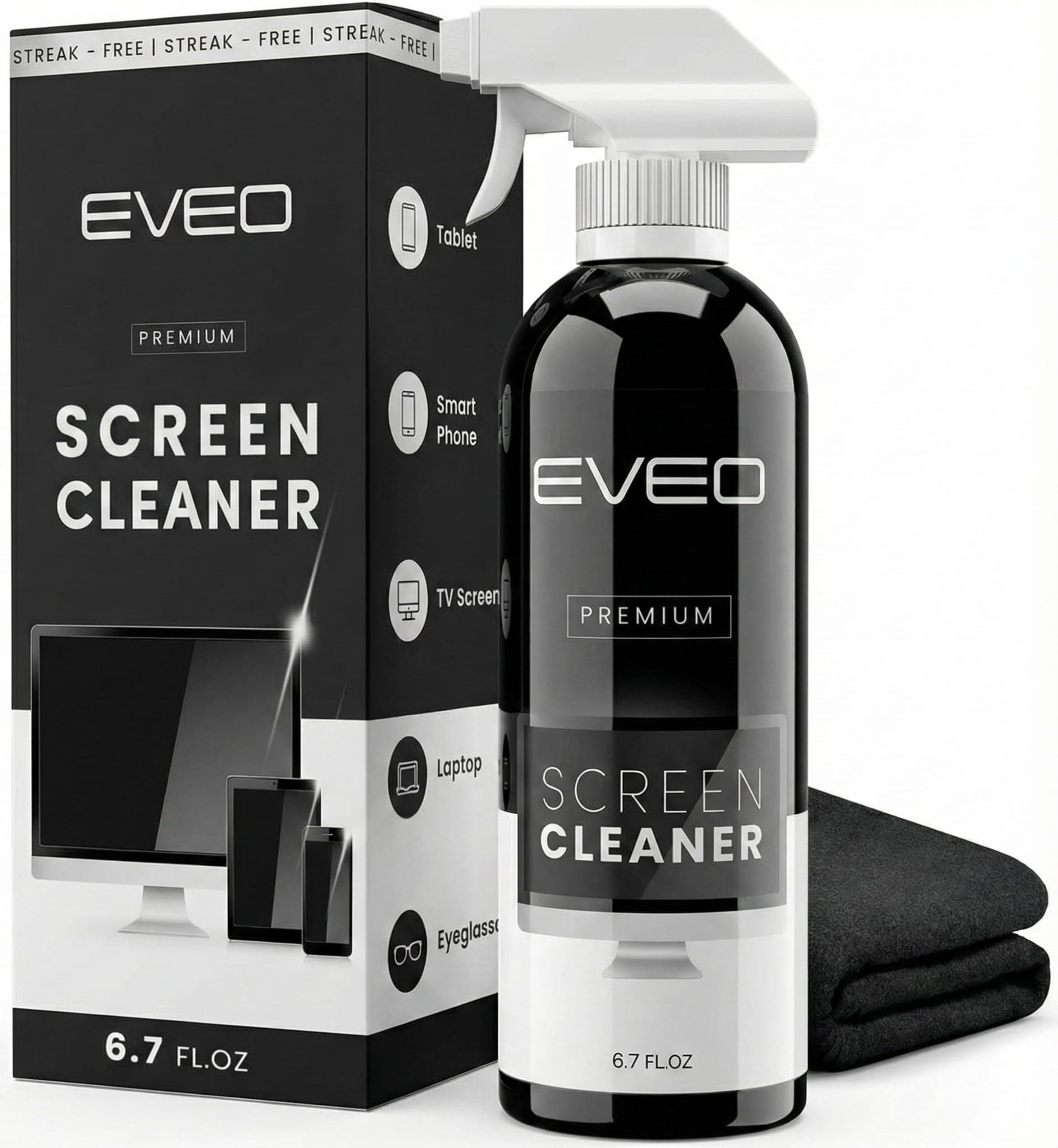 Screen Cleaner Spray - TV Screen Cleaner Computer Screen Cleaner for Laptops, Cell Phones, iPad - Computer Cleaning Kit Electronic Cleaner - Includes Microfiber Cloth Large 16oz Bottle