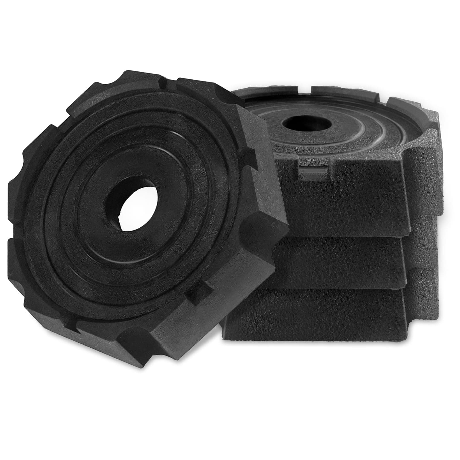 Lqito Xtra (4-Pack) | Four-Point RV Leveling System Featuring 9” Round Jack Feet | Adds 61% Additional Surface Area for Stability, 5 lbs Per Pad & 11” Total Width | Must-Have RV Accessories