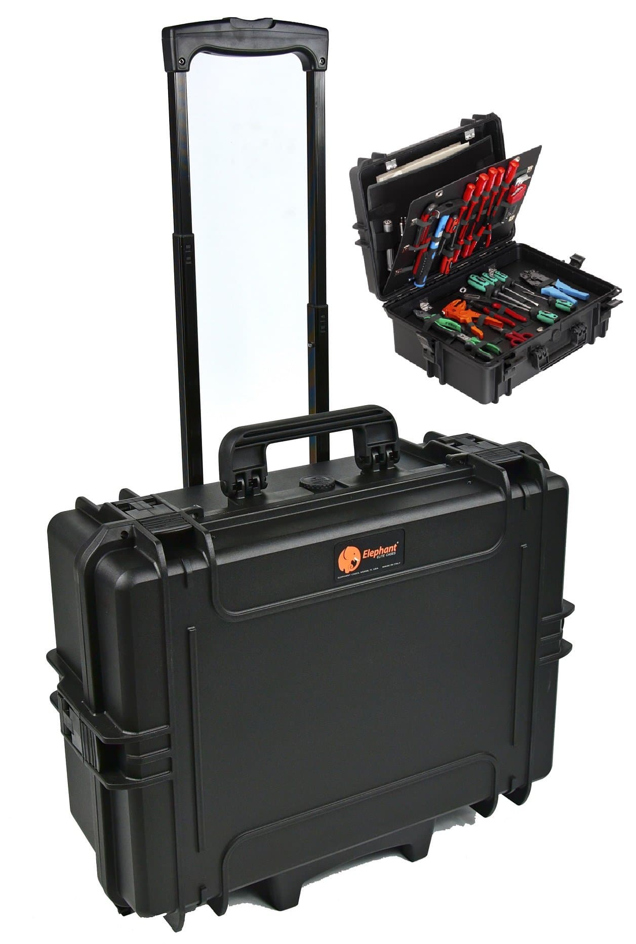 Elephant Elite EL1907TW waterproof Technician tool organizer case with Wheels, briefcase, hard case