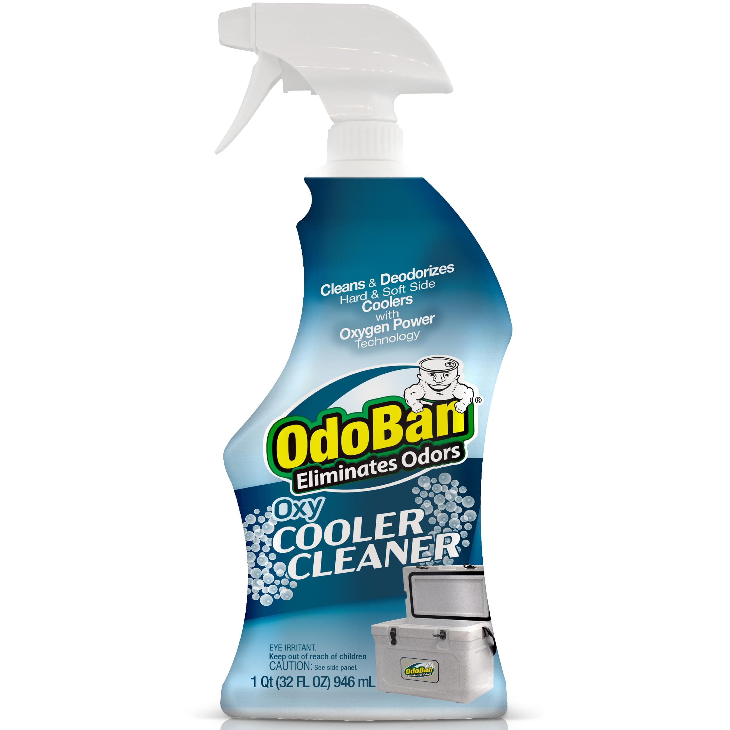 OdoBan Oxy Cooler Reviver, Cleans and Deodorizes with Oxy Power Technology, For Hard and Soft-Side Coolers, 32 Ounce Spray Bottle