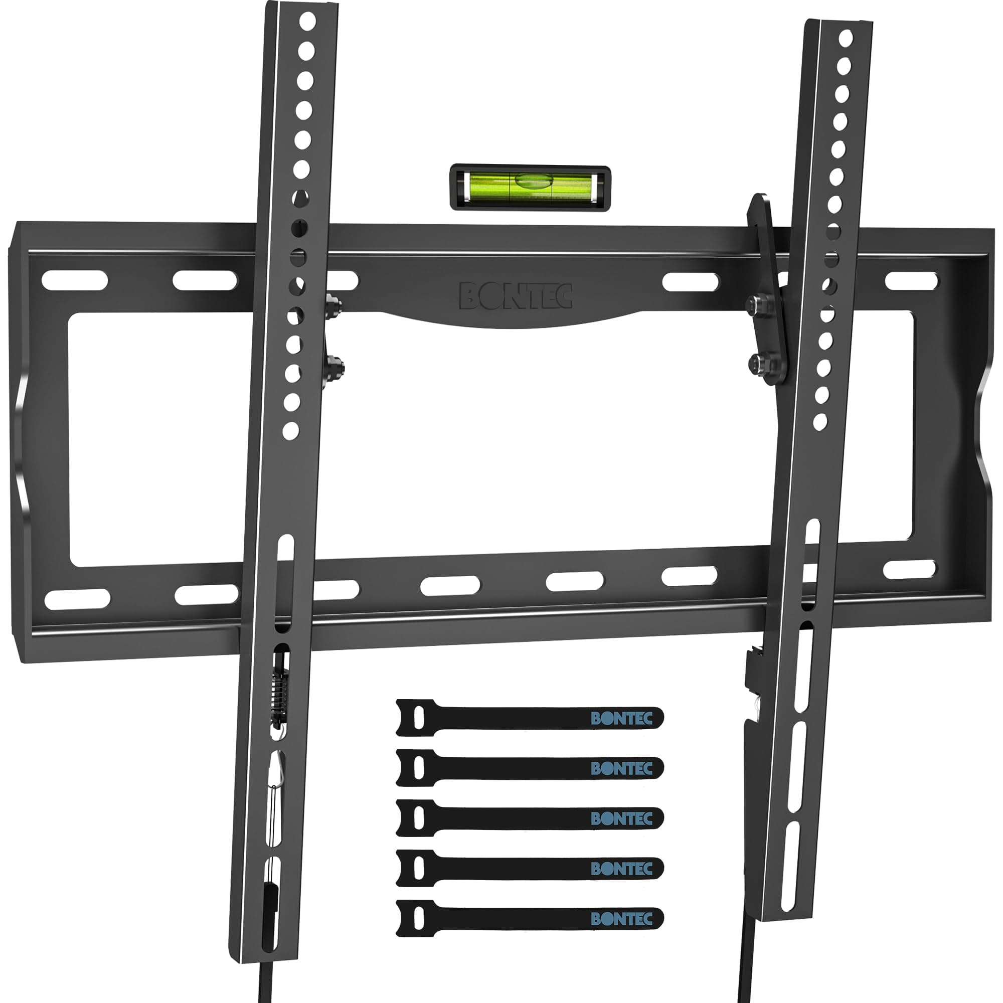 BONTEC TV Wall Mount Bracket for 26-65 inch LCD/LED/OLED Flat/Curved TVs, VESA 400x400mm, Full Motion & Tilting Slim Design up to 55kg, Fits Most TVs, Bubble Level and Cable Ties Included