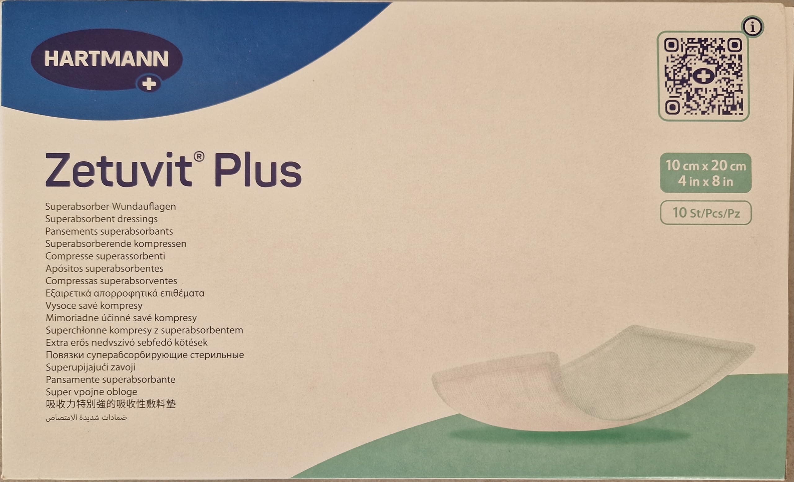 Zetuvit Plus Sterile Dressing, 20 x 10 cm