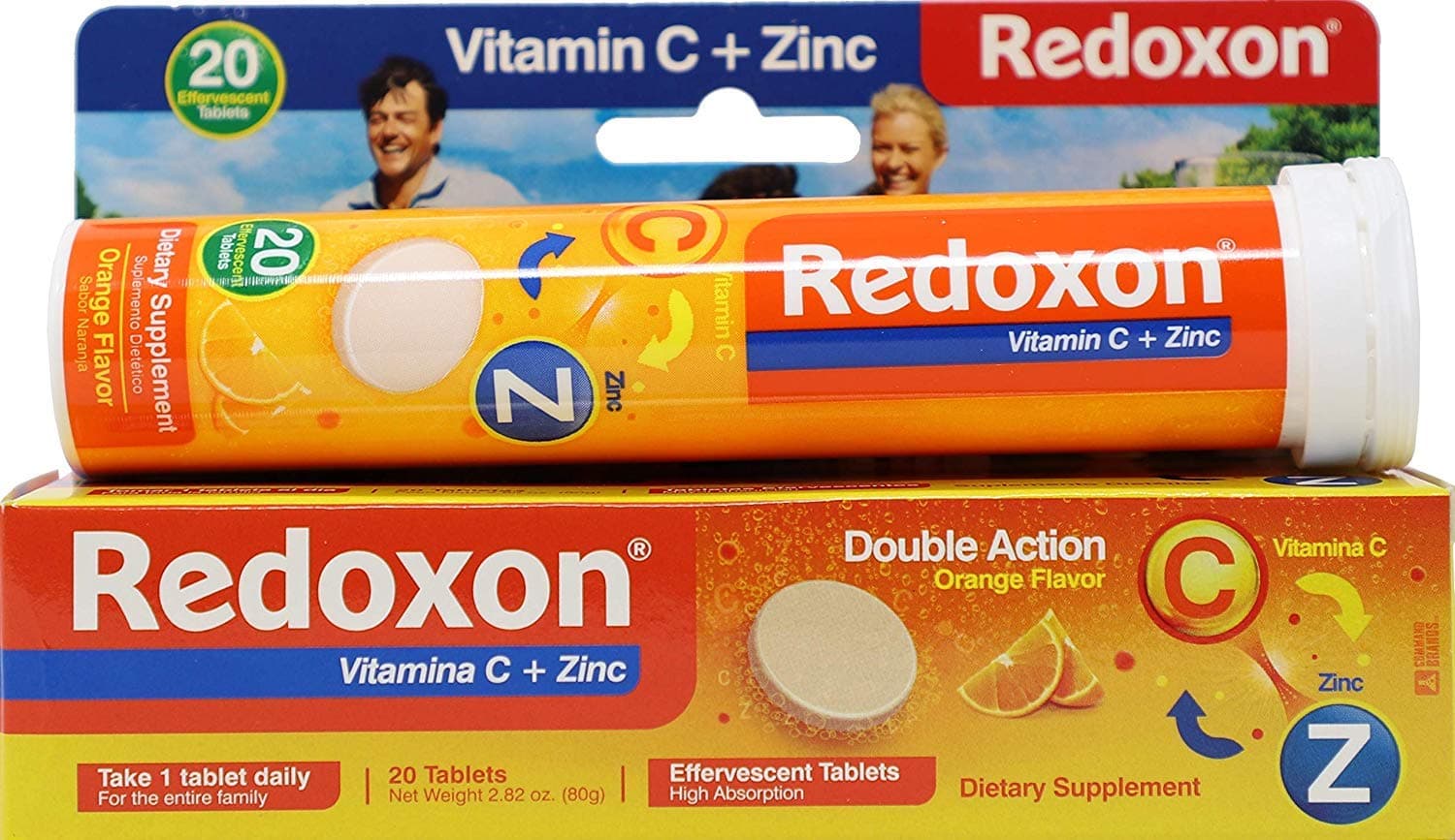 Redoxon Orange Flavored Vitamin C Effervescent Tablets 20 ea ( Pack of 18)