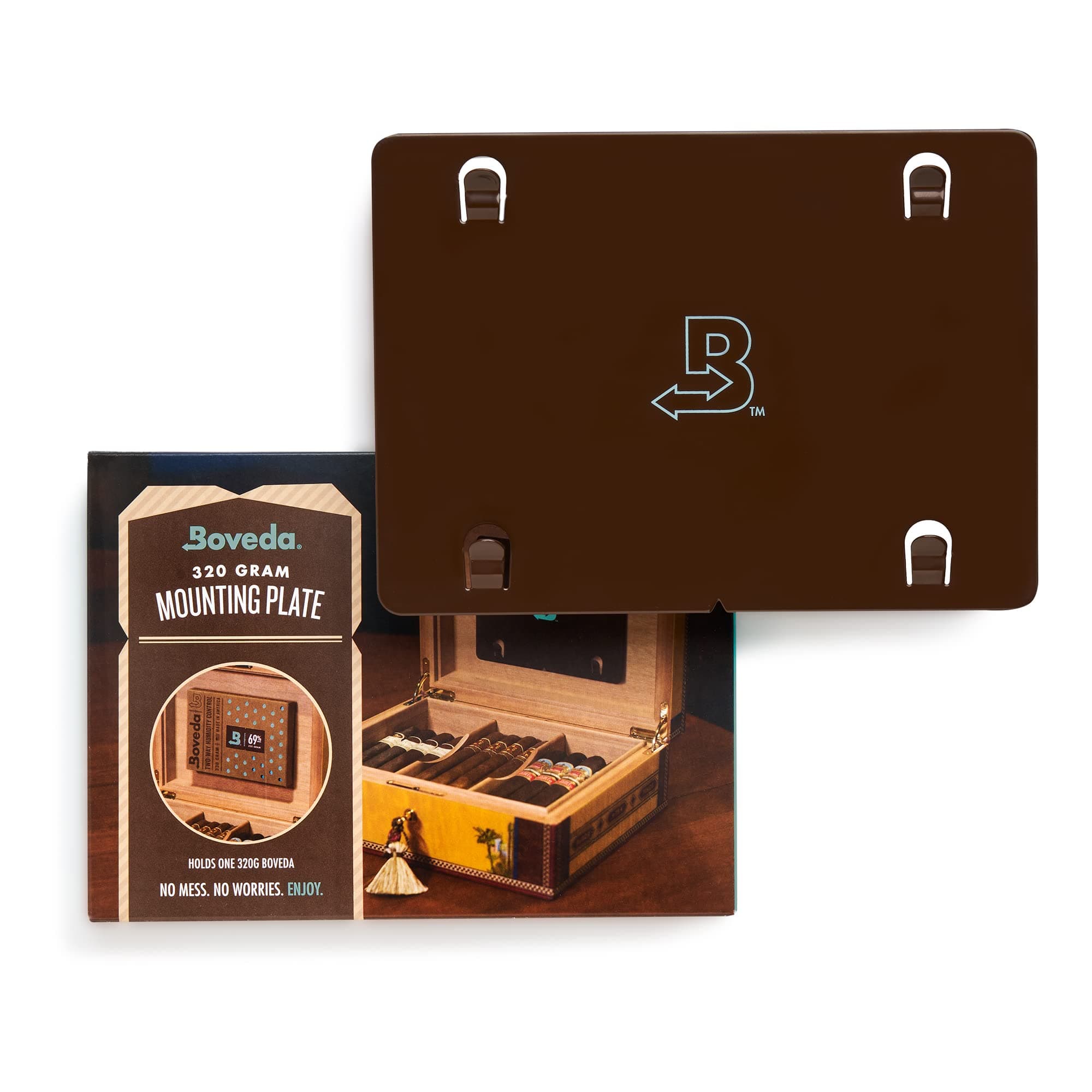 Metal Boveda Mounting Plate | For Use With One (1) Size 320 Boveda (Sold Separately) | Includes One (1) Mounting Magnet | 1-Count