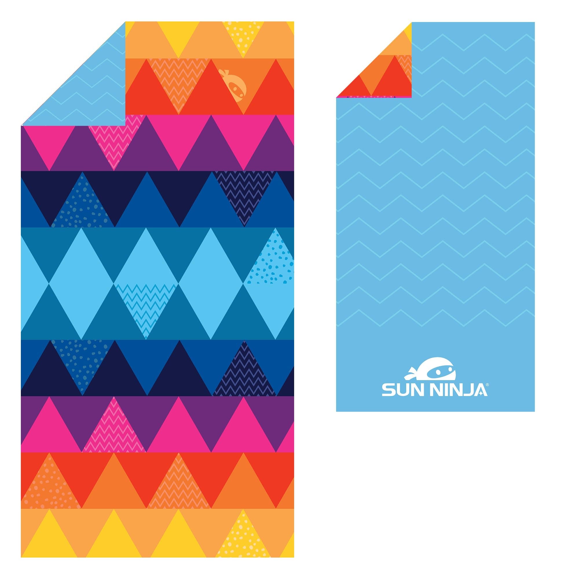 SUN NINJA Quick Dry Towel - Microfiber Beach Towel - Lightweight & Compact for Beach, Travel, Pool, Yoga, Camping - 63x32 inch XL, Large Absorbent, Sand Free Swim Towels for Adults & Kids