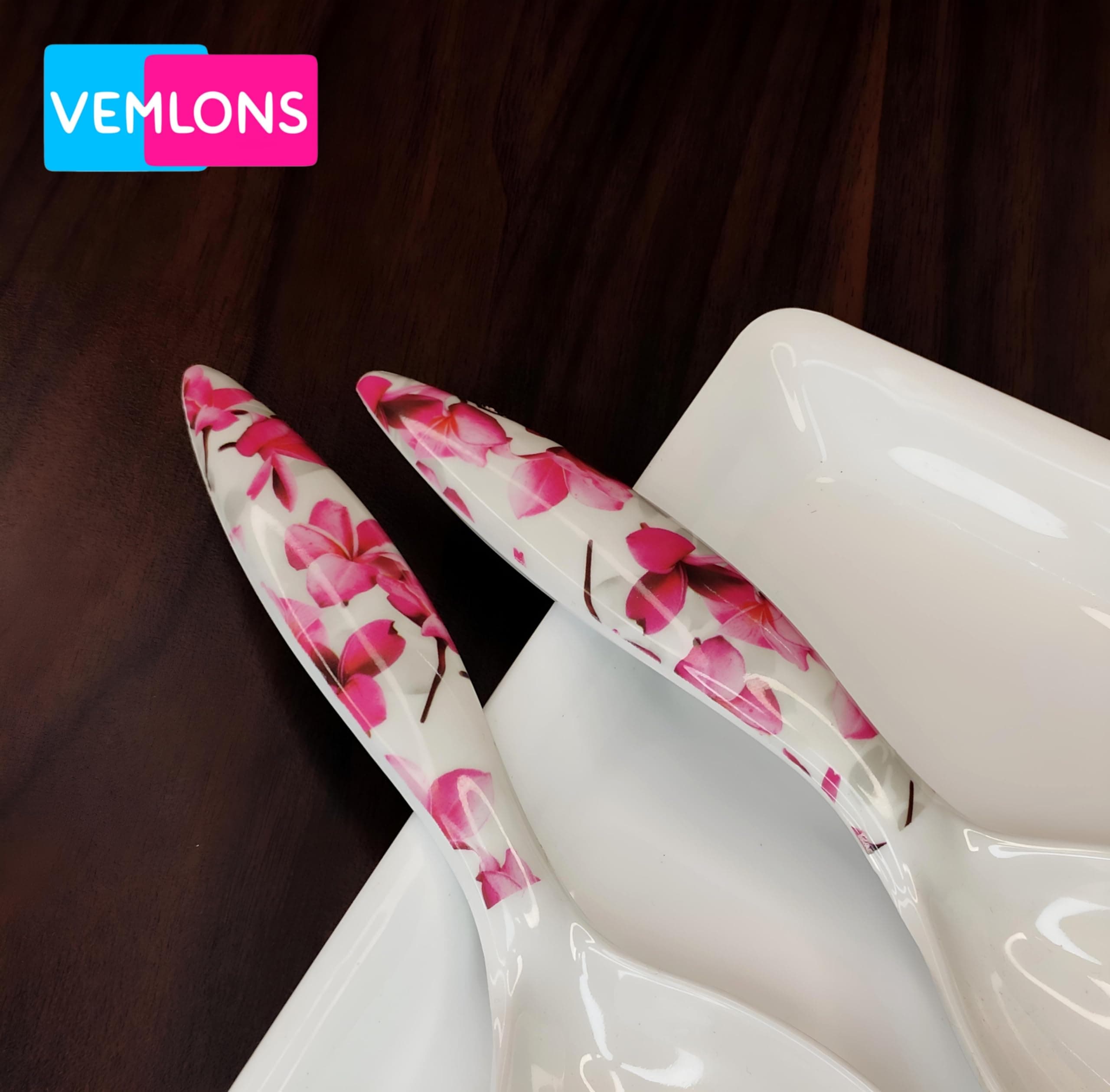 Vemlons Serving Spoon Long Handled Serving Spoon Melamine, Tableware (Set of 4)