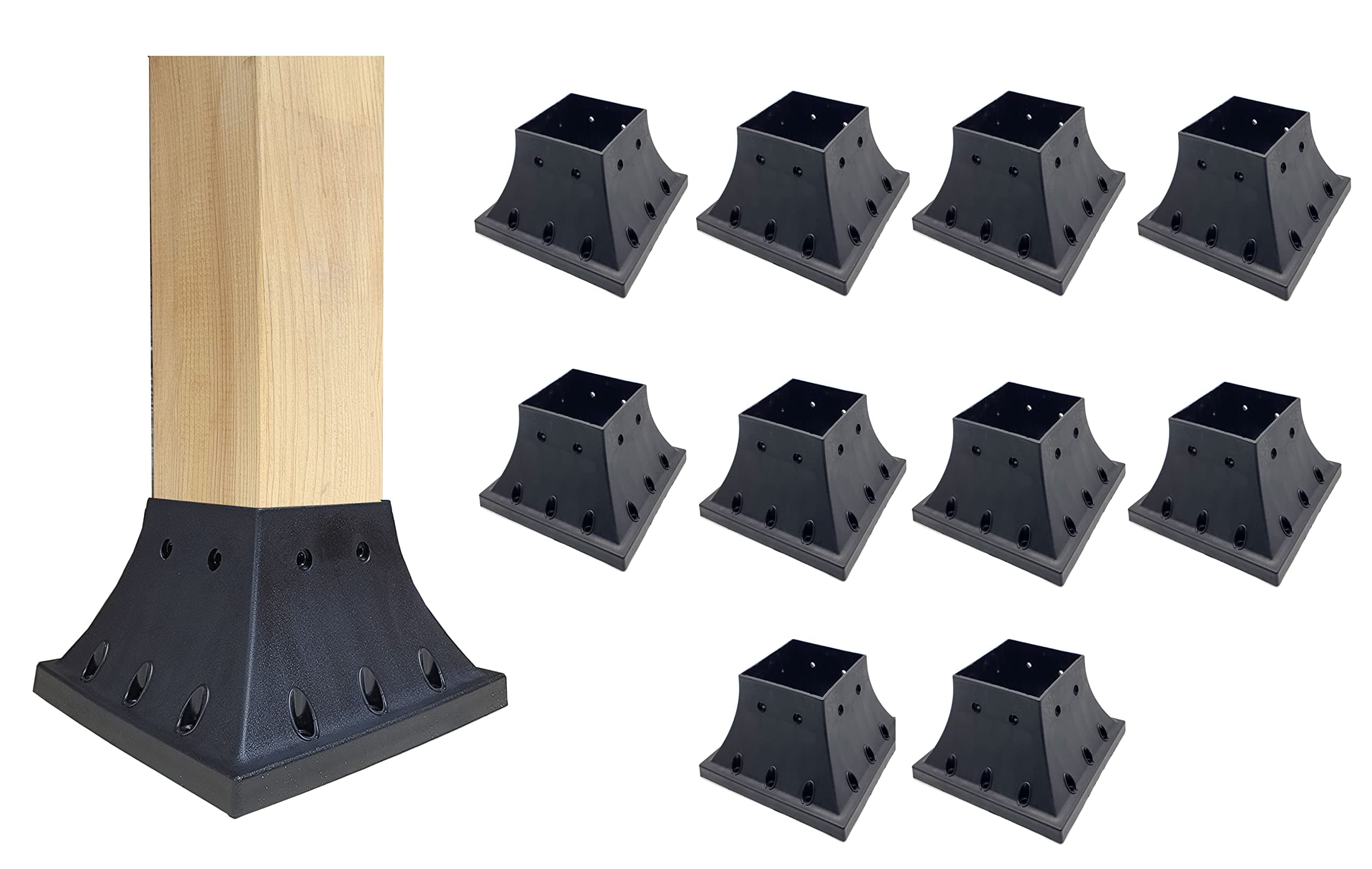 Deck Railing Post Support 4x4 Post Heavy Duty Version (3.5x3.5 Actual Size) (10 Pack)