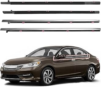 ItranMc Window Molding Trim for 2013-2018 Honda Accord,4-Door Sedan,Chrome Outer Door Weatherstrip Window Seal Belt,Replace#72410-T2A-A01 72450-T2A-A01 72910-T2A-A01 72950-T2A-A01